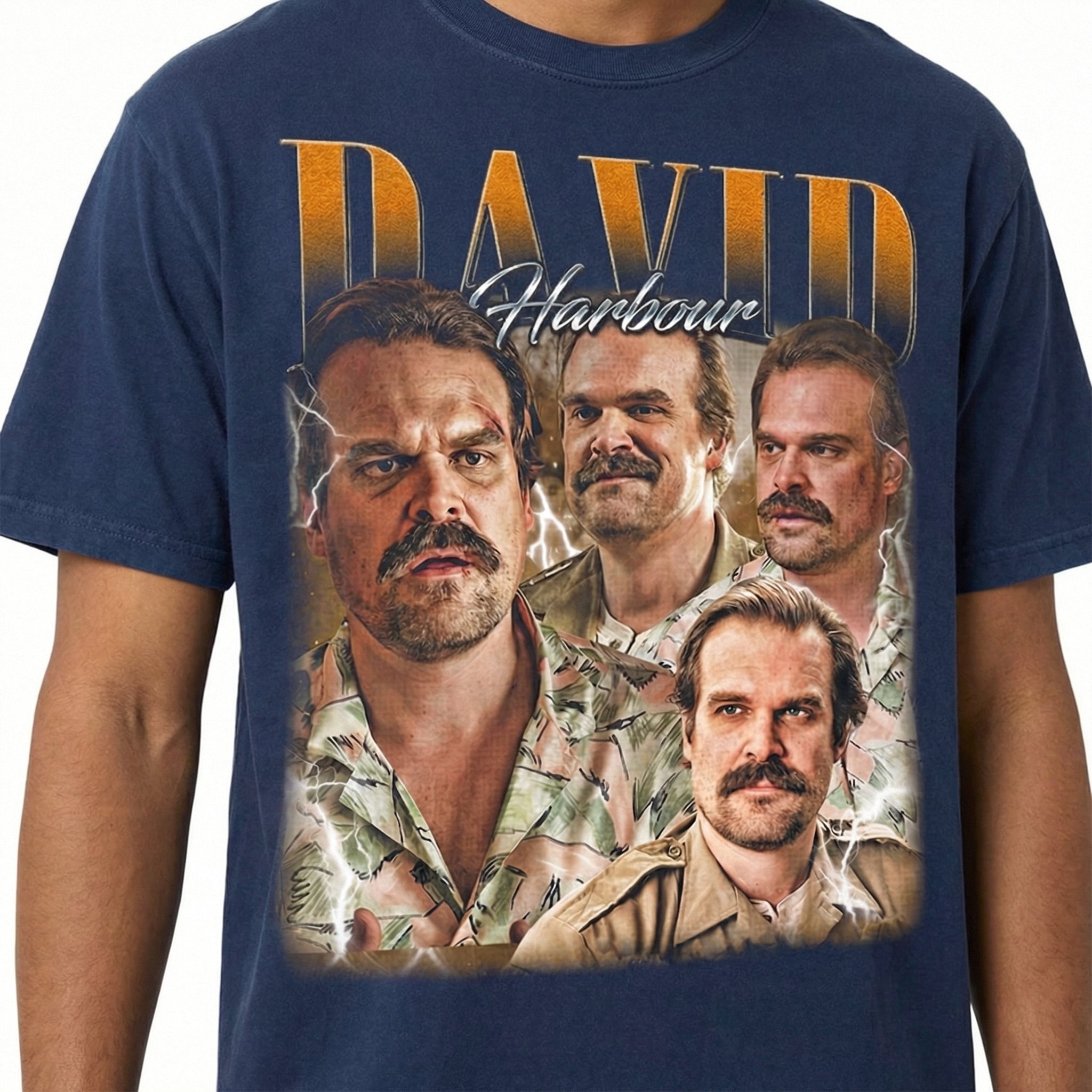 Vintage Retro David Harbour Inspired Graphic T-Shirt – Classic 80s Style Unisex Tee