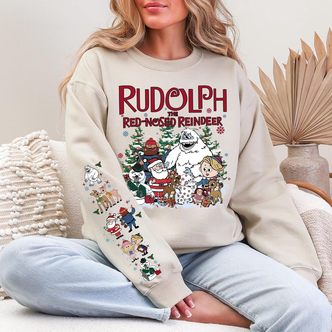 Retro Rudolph Christmas Sweatshirt Vintage Reindeer Movie Crewneck Funny Holiday Gift Shirt