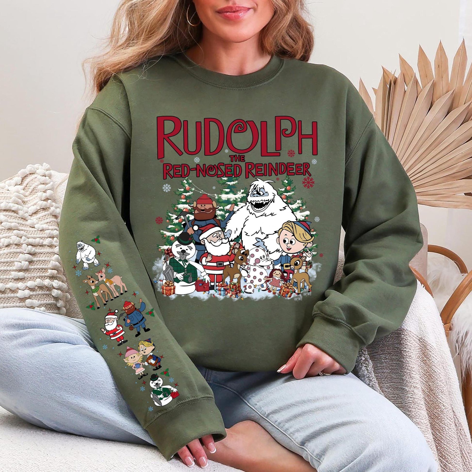 Retro Rudolph Christmas Sweatshirt Vintage Reindeer Movie Crewneck Funny Holiday Gift Shirt
