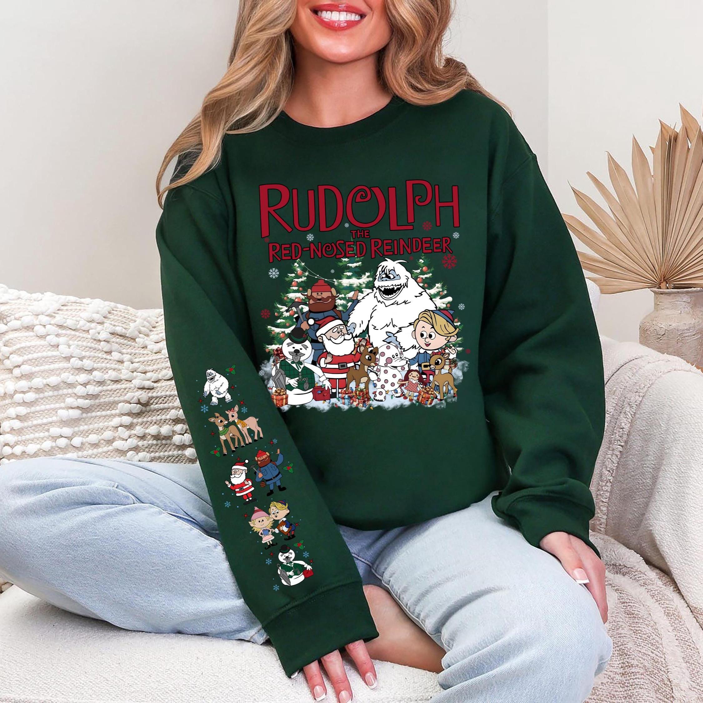 Retro Rudolph Christmas Sweatshirt Vintage Reindeer Movie Crewneck Funny Holiday Gift Shirt