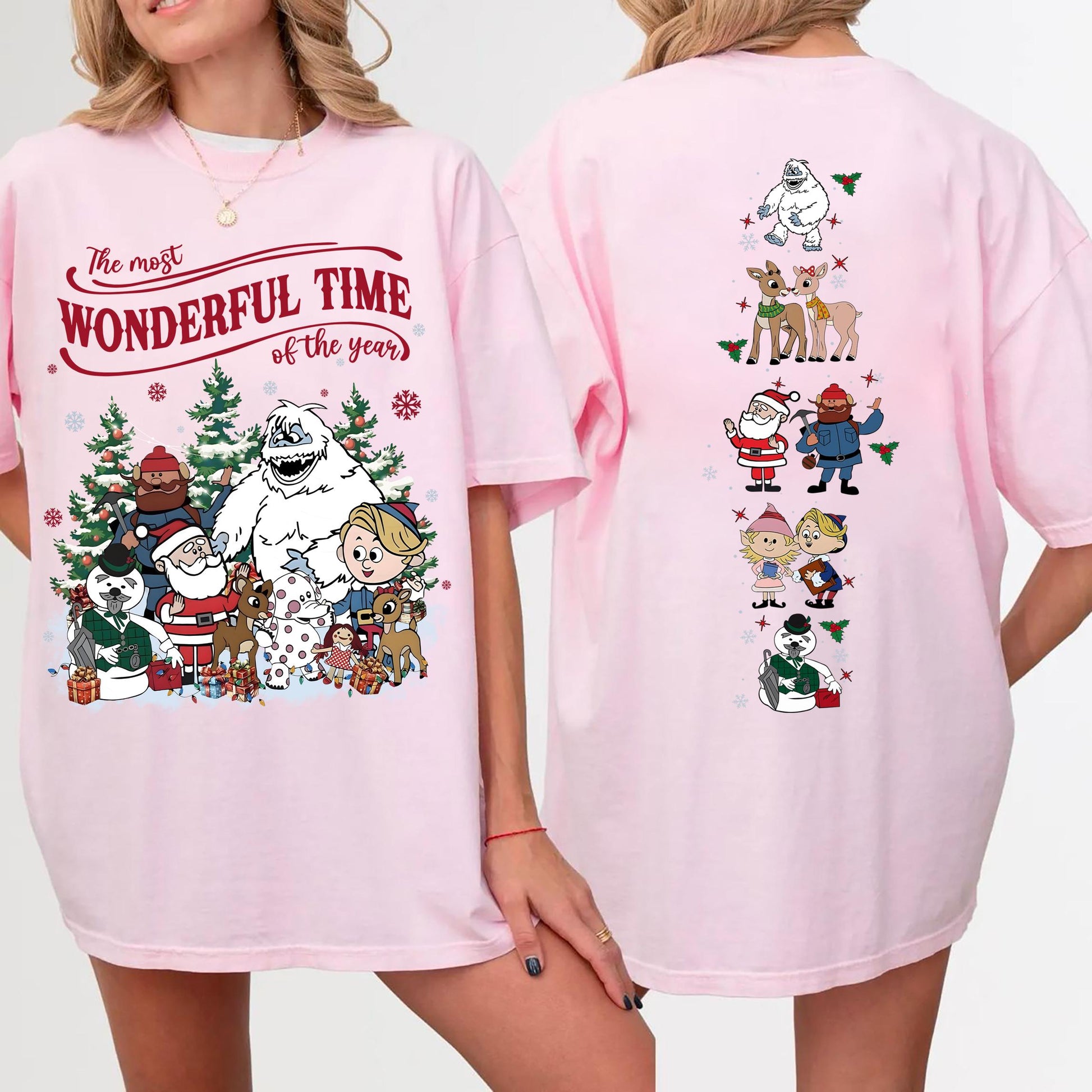 Vintage Rudolph the Red Nosed Reindeer Sweatshirt Retro Christmas Shirt with Sleeve Print Holiday Crewneck