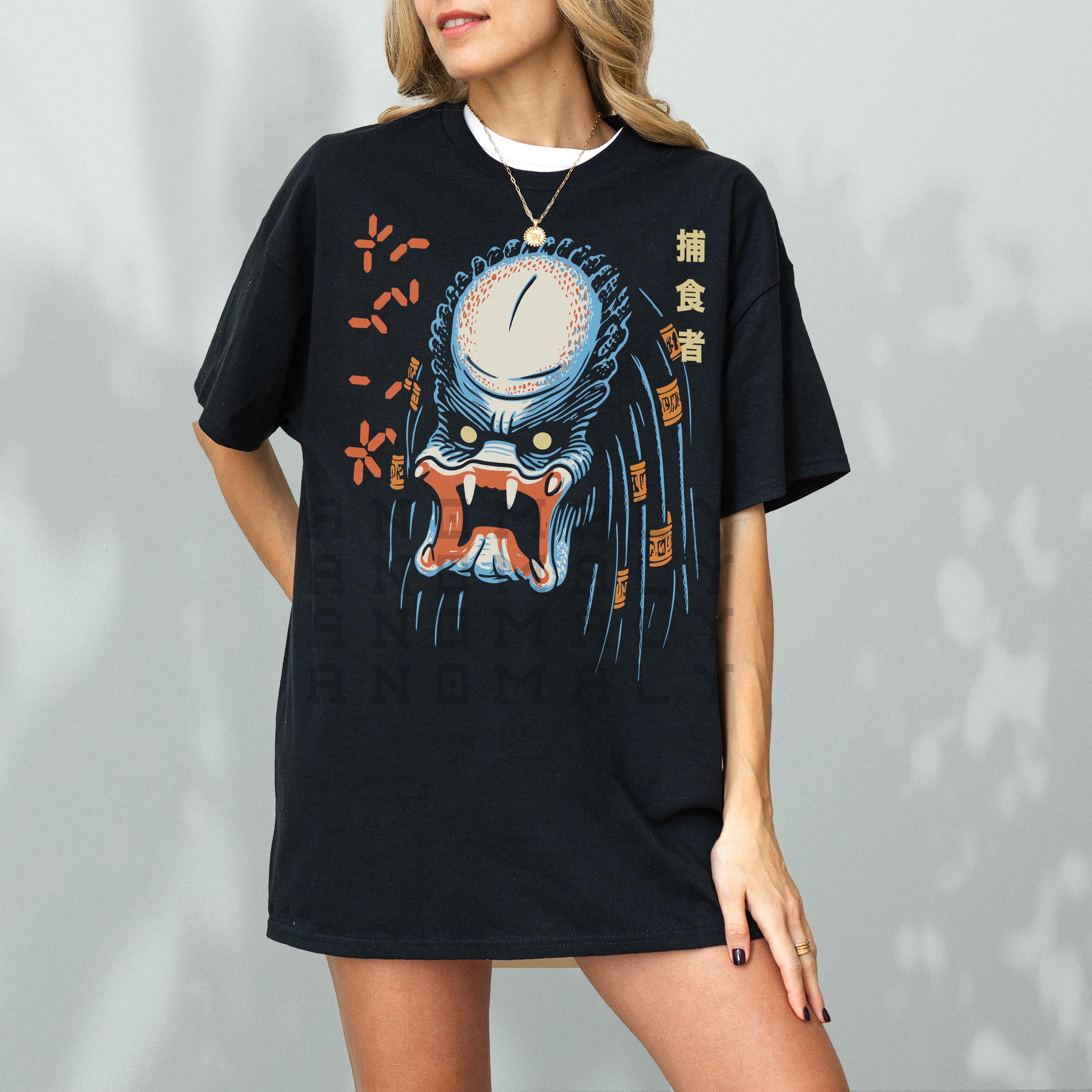 Vintage Sci-Fi Movie Graphic Tee – Japanese Anime Style 80s Alien Monster T-Shirt