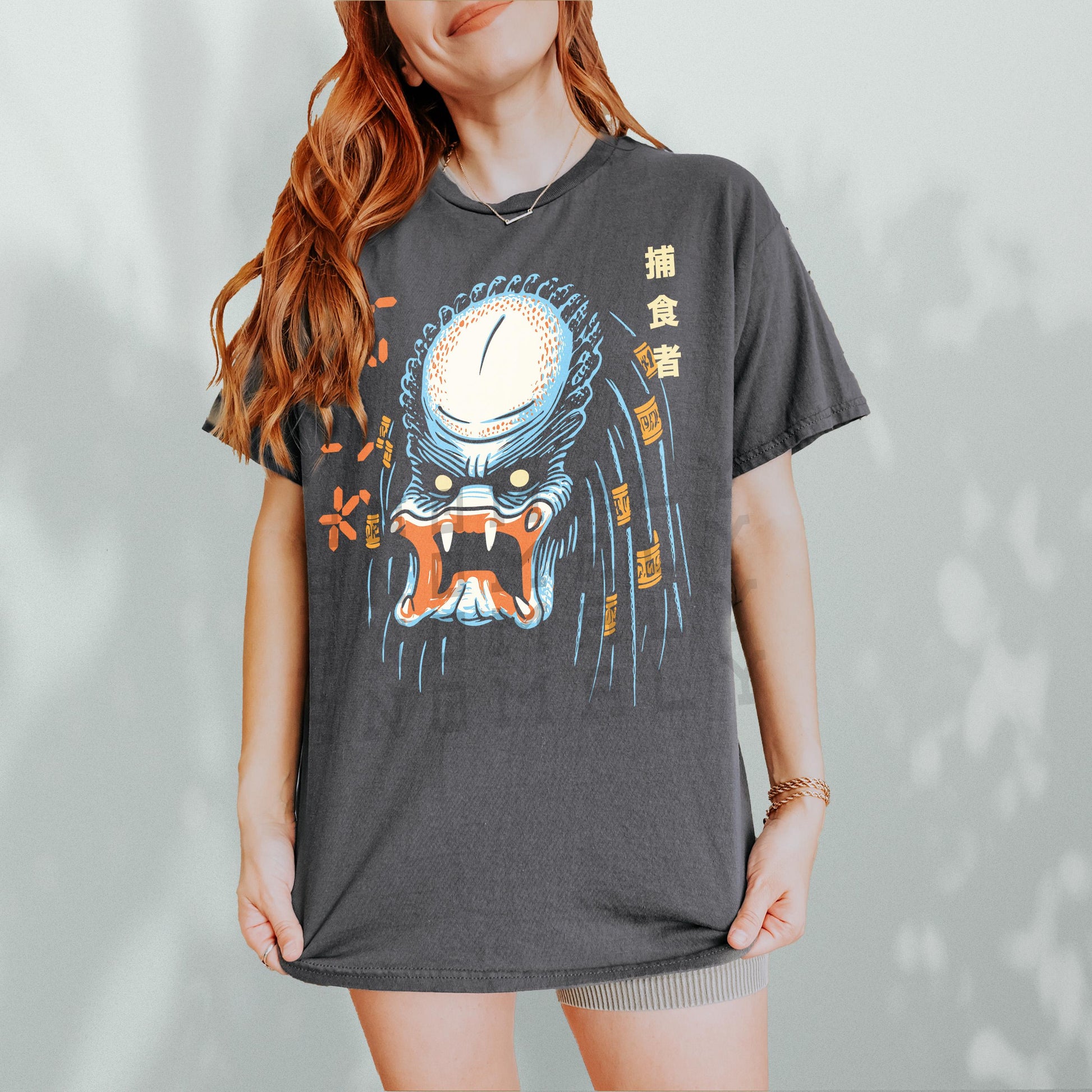 Vintage Sci-Fi Movie Graphic Tee – Japanese Anime Style 80s Alien Monster T-Shirt