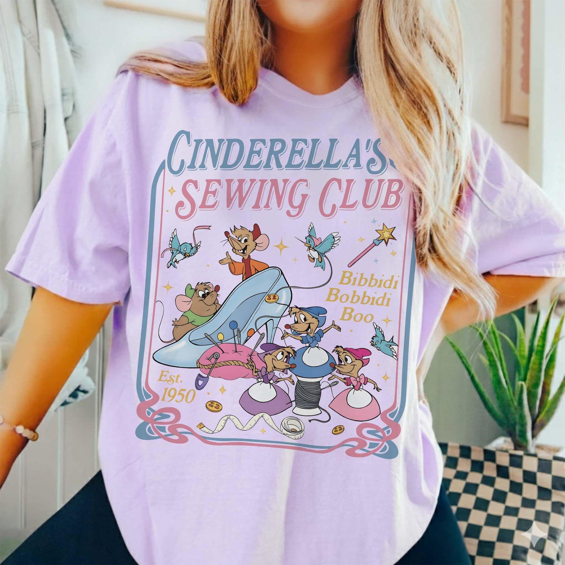 Vintage Sewing Club Graphic T-Shirt – Cute Mice Tailor Theme Tee