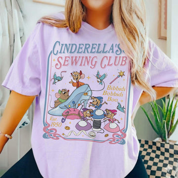 Vintage Sewing Club Graphic T-Shirt – Cute Mice Tailor Theme Tee