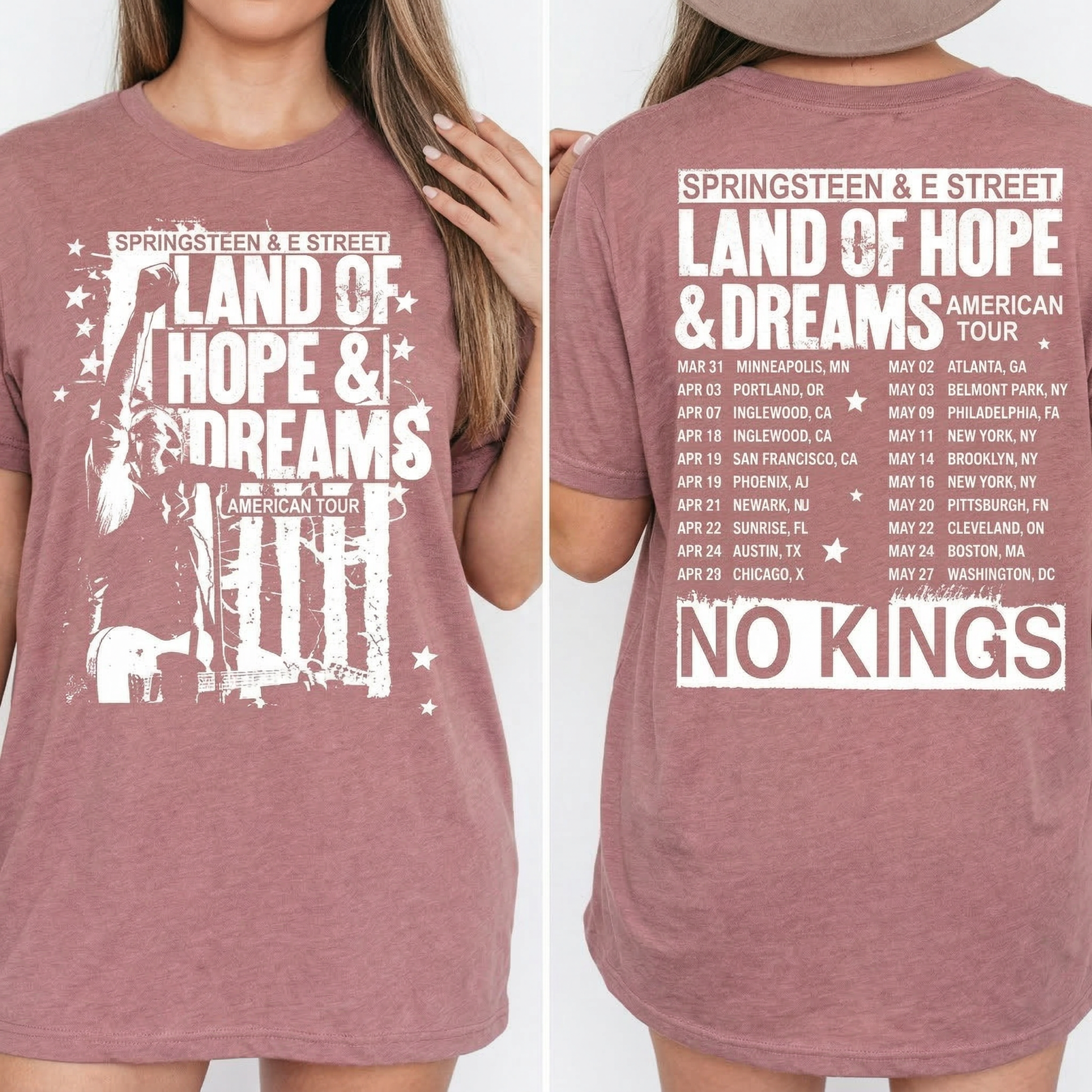 Vintage Springsteen Land of Hope Dreams Rock Concert Tour Shirt – Retro Music Graphic Tee