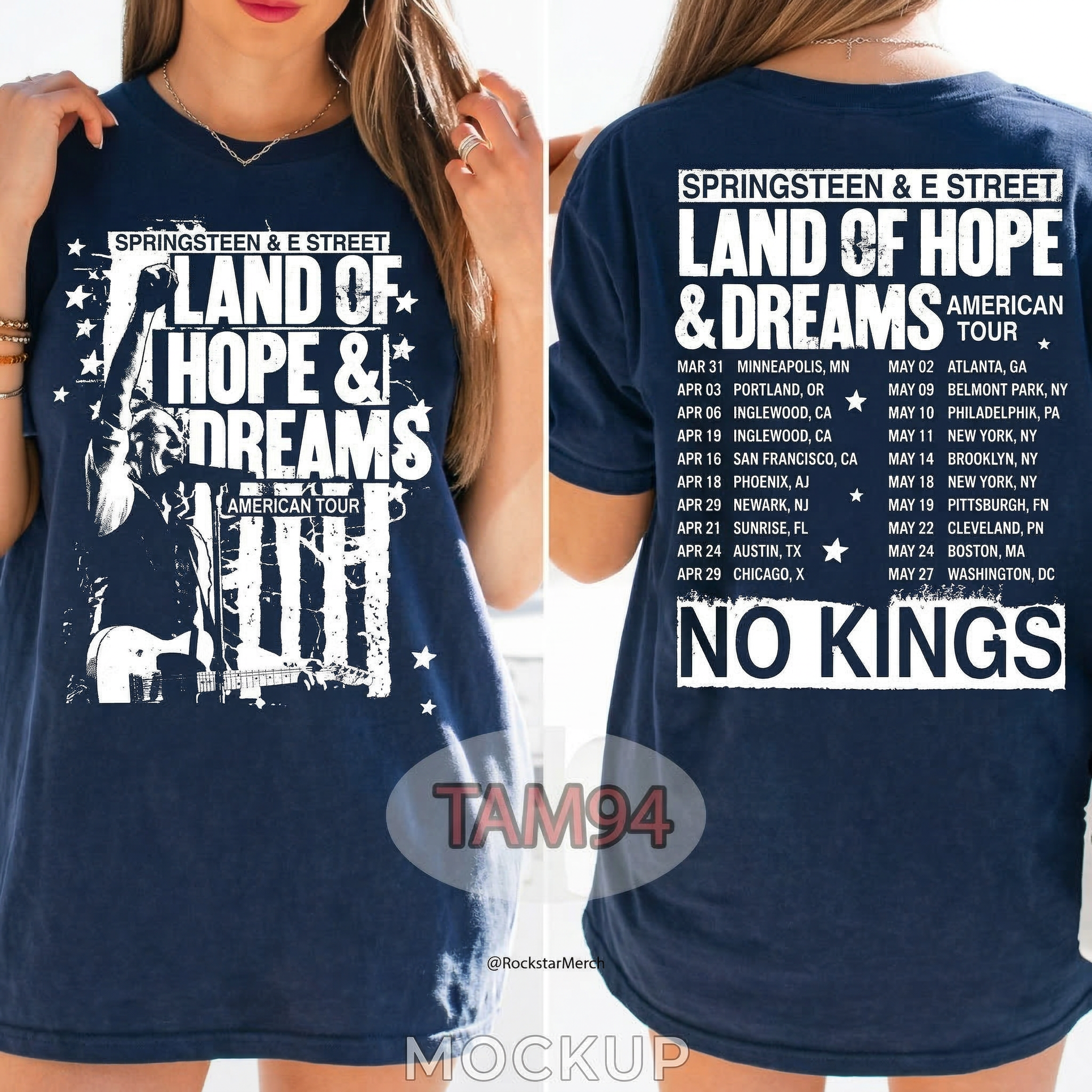 Vintage Springsteen Land of Hope Dreams Rock Concert Tour Shirt – Retro Music Graphic Tee