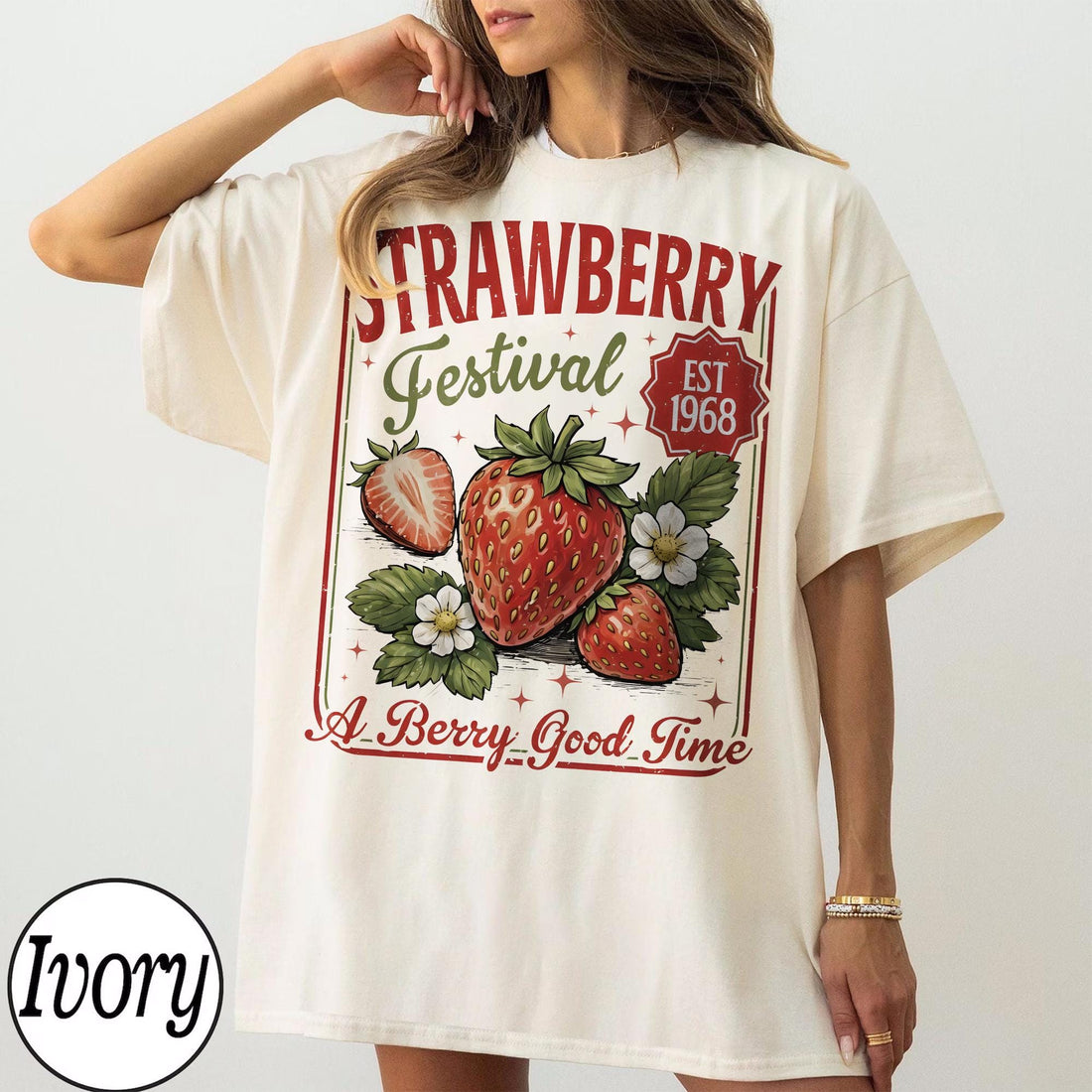 Vintage Strawberry Festival T-Shirt – Retro Fruit Cottagecore Graphic Tee