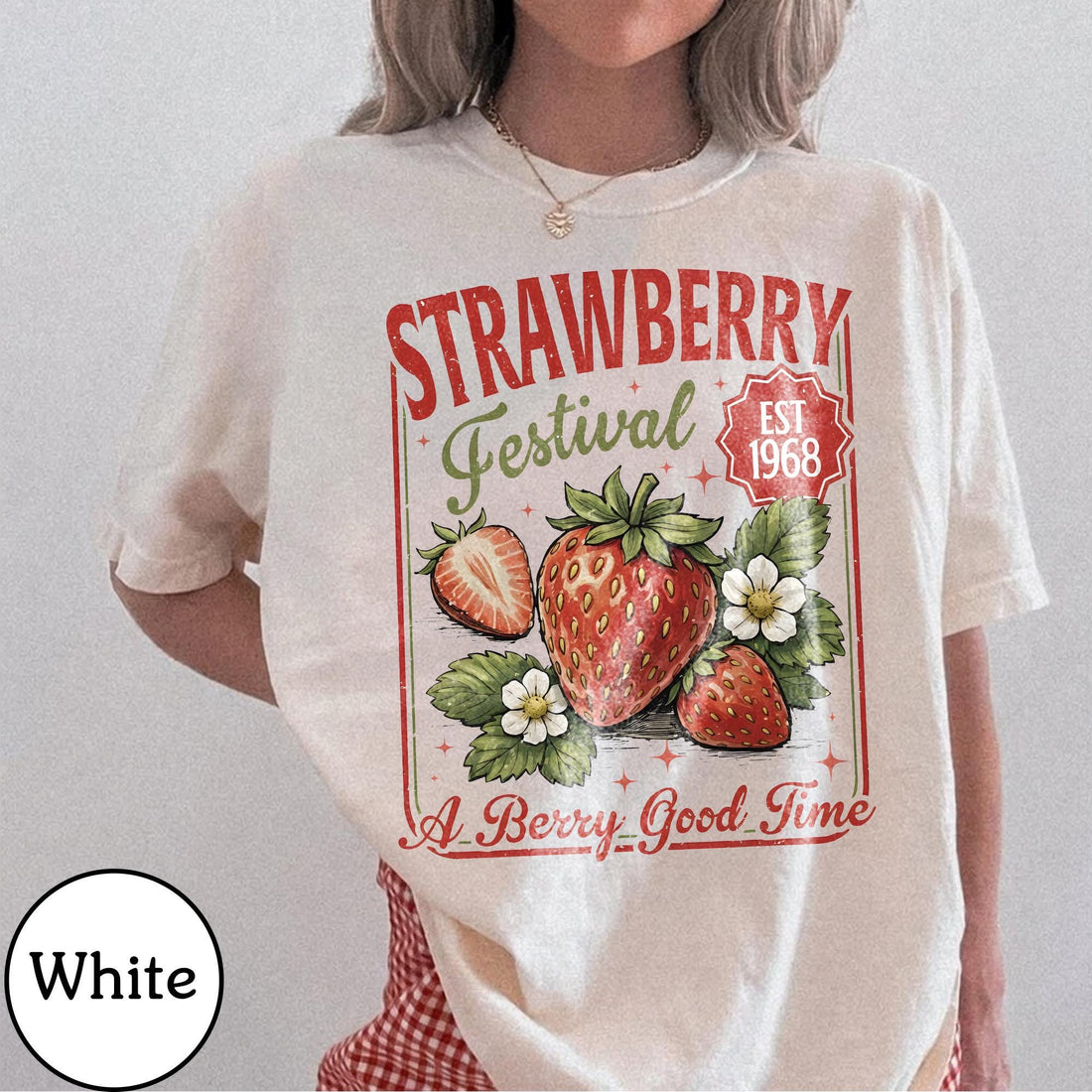 Vintage Strawberry Festival T-Shirt – Retro Fruit Cottagecore Graphic Tee