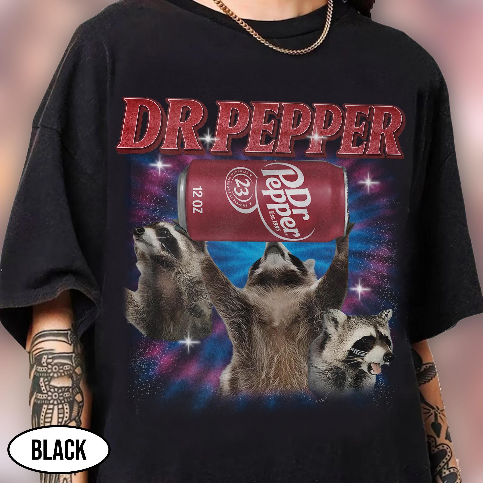 Vintage Soda Parody Tee - Three Raccoons Retro Bootleg Graphic Shirt