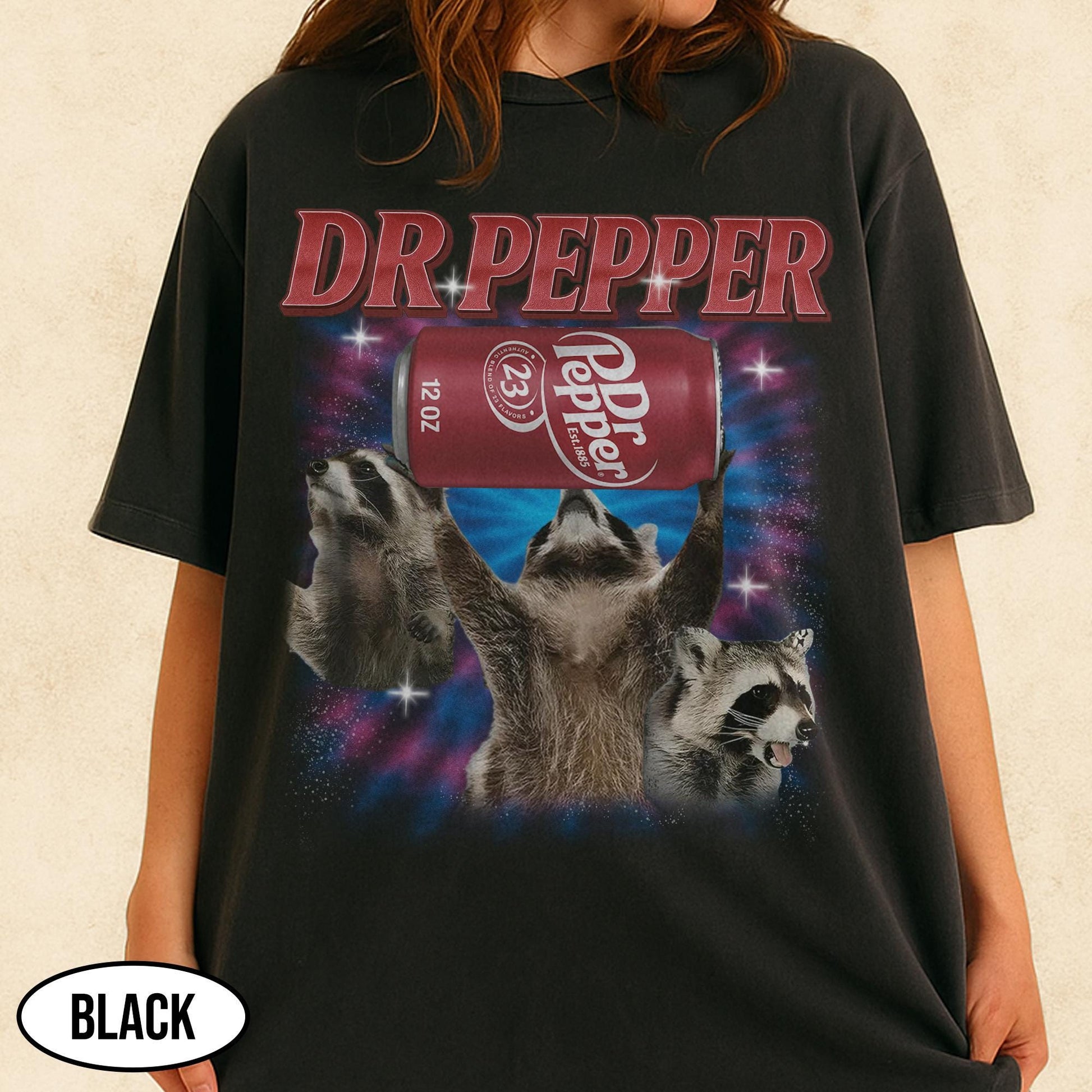 Vintage Soda Parody Tee - Three Raccoons Retro Bootleg Graphic Shirt