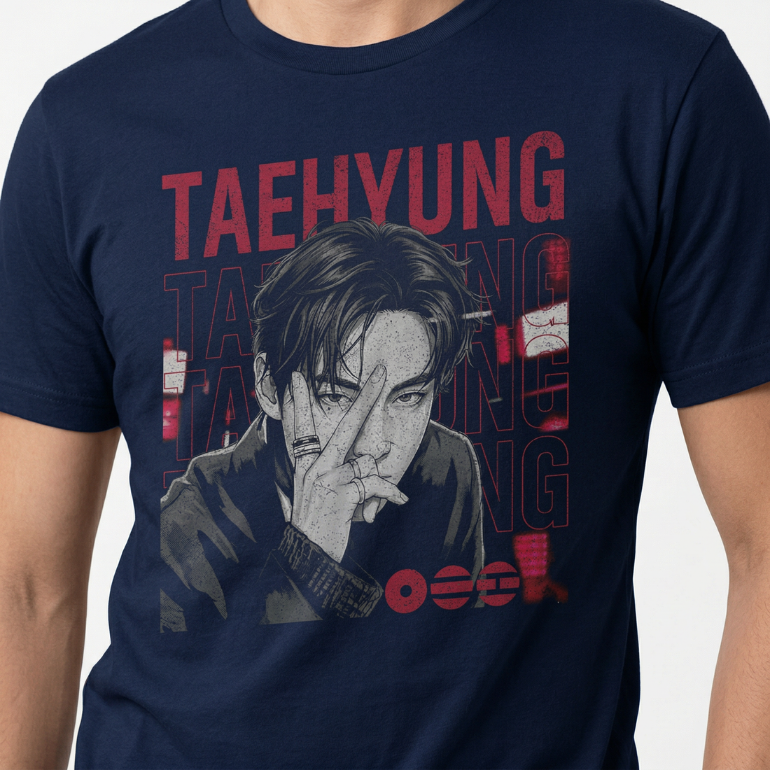 Vintage V Letter Retro 90s Graphic T-Shirt – Kpop Style Fan Gift Tee