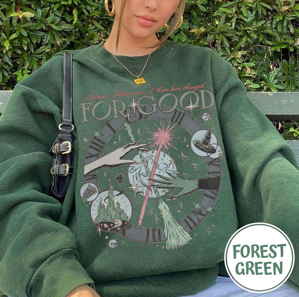 Vintage Wicked Inspired Sweatshirt – Changed for Good Quote – Defying Gravity Wizard Shirt – Broomstick Magic Tee