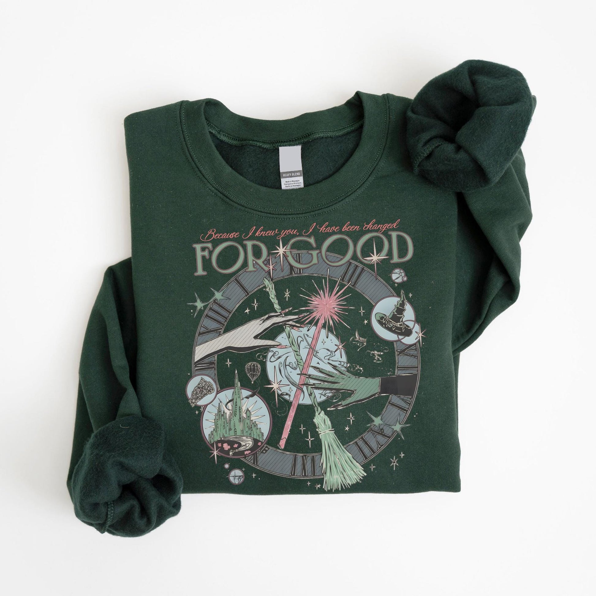 Vintage Wicked Inspired Sweatshirt – Changed for Good Quote – Defying Gravity Wizard Shirt – Broomstick Magic Tee