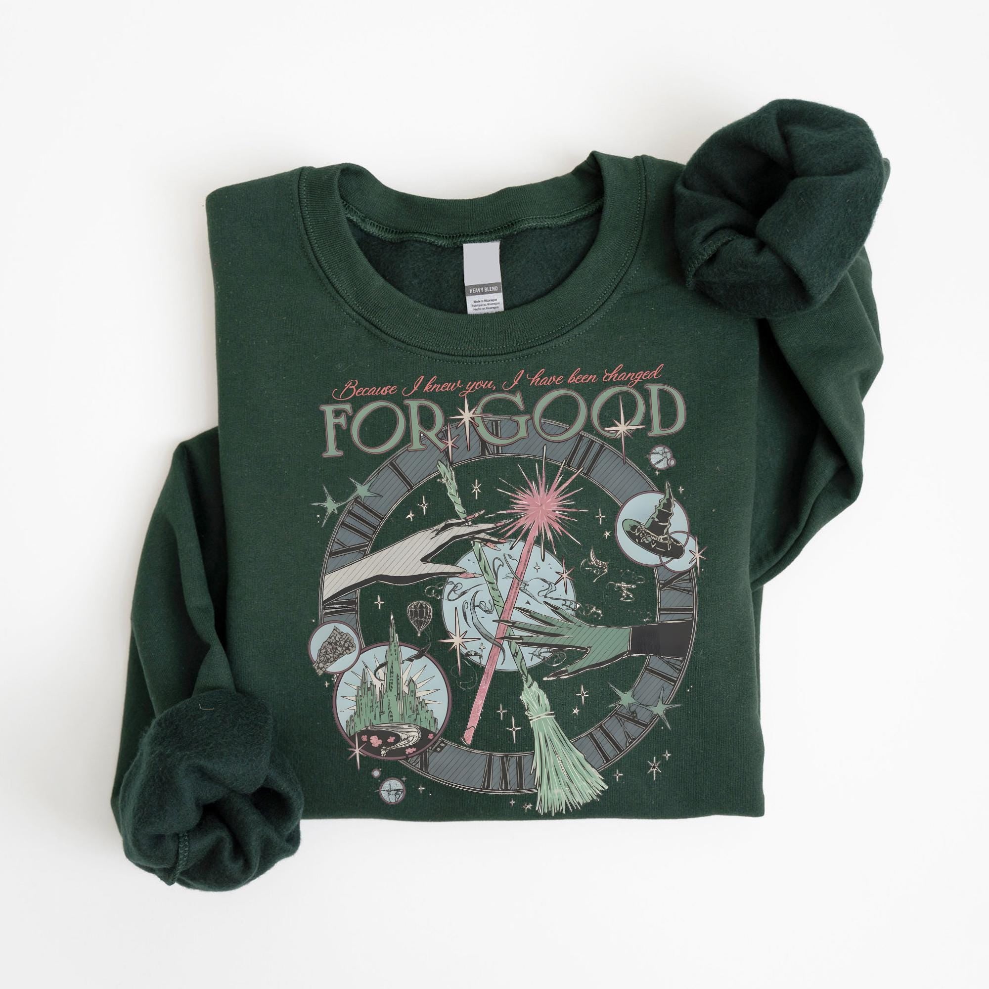 Vintage Wicked Inspired Sweatshirt – Changed for Good Quote – Defying Gravity Wizard Shirt – Broomstick Magic Tee