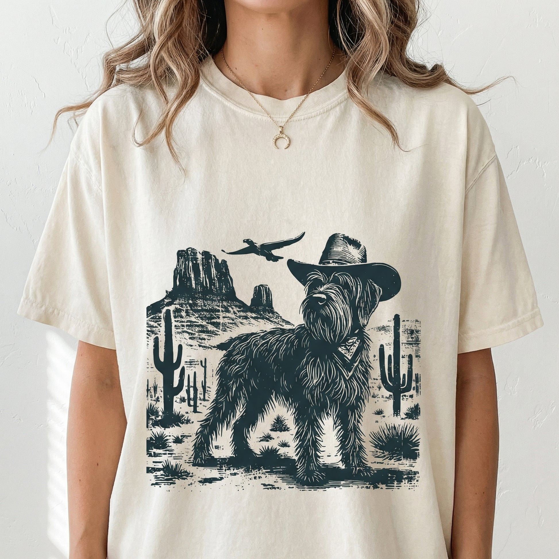 Vintage Wirehaired Pointing Griffon T-Shirt - Retro Cowboy WPG Graphic Tee - Funny Dog Gift
