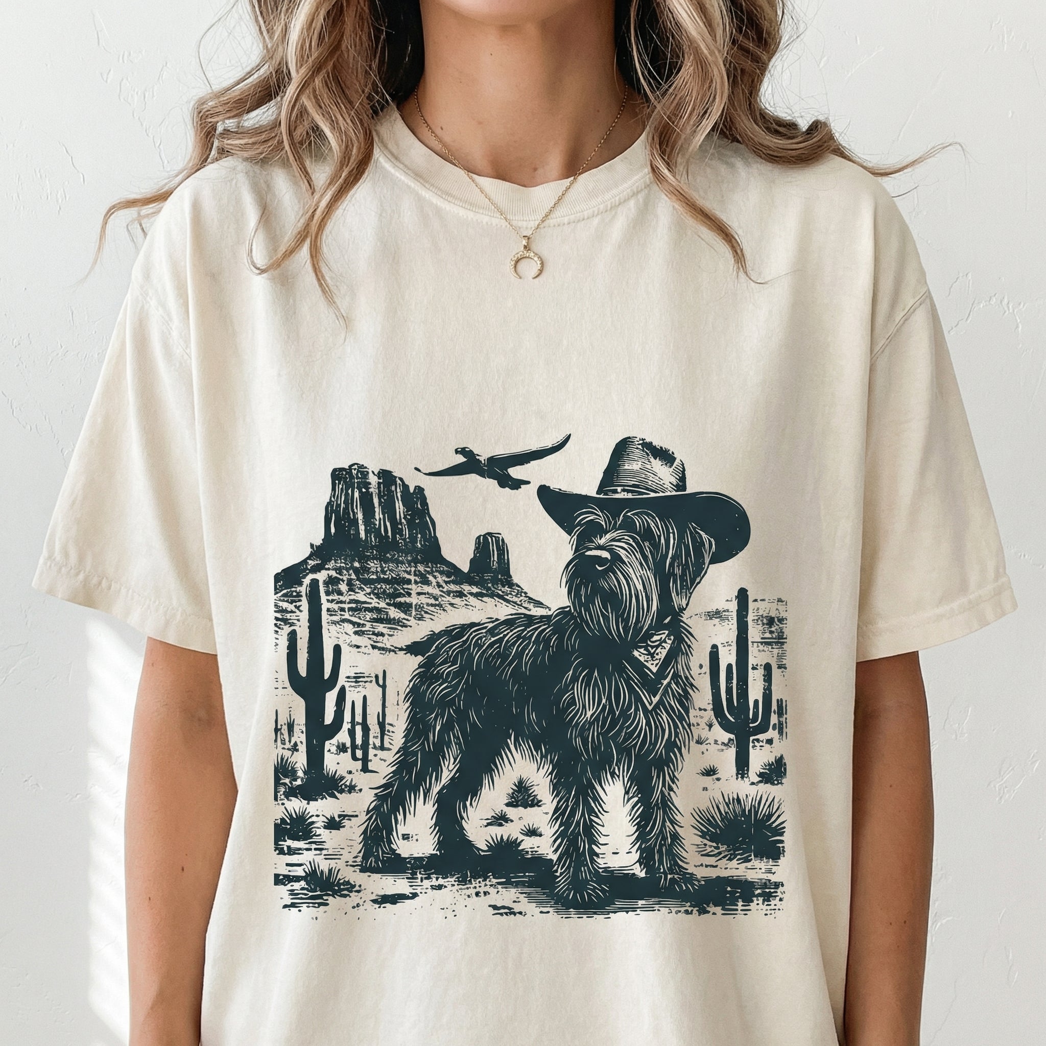 Vintage Wirehaired Pointing Griffon T-Shirt - Retro Cowboy WPG Graphic Tee - Funny Dog Gift