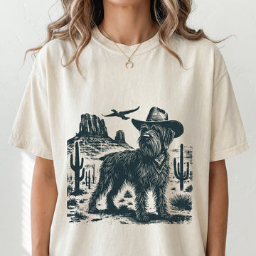 Vintage Wirehaired Pointing Griffon T-Shirt - Retro Cowboy WPG Graphic Tee - Funny Dog Gift