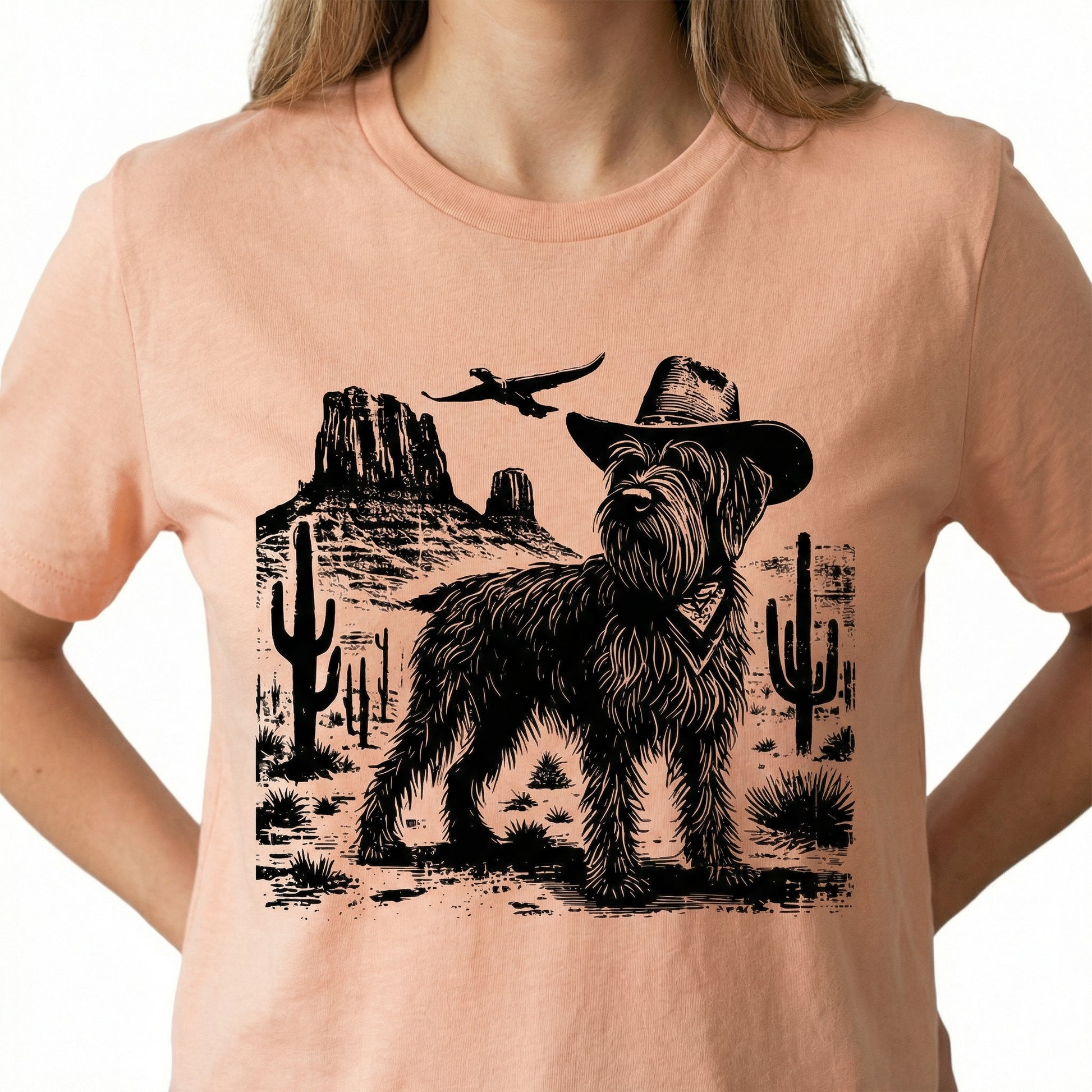 Vintage Wirehaired Pointing Griffon T-Shirt - Retro Cowboy WPG Graphic Tee - Funny Dog Gift