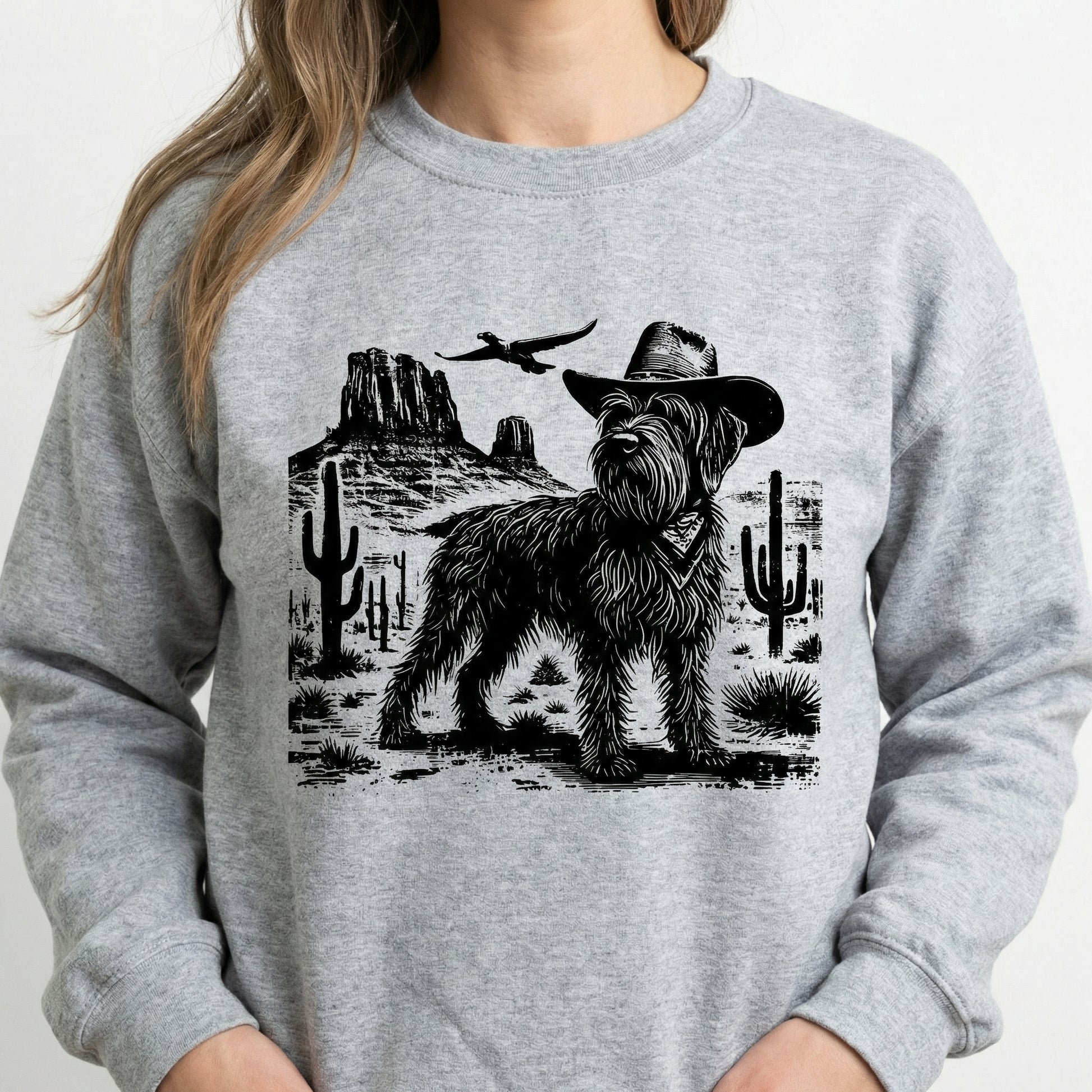 Vintage Wirehaired Pointing Griffon T-Shirt - Retro Cowboy WPG Graphic Tee - Funny Dog Gift