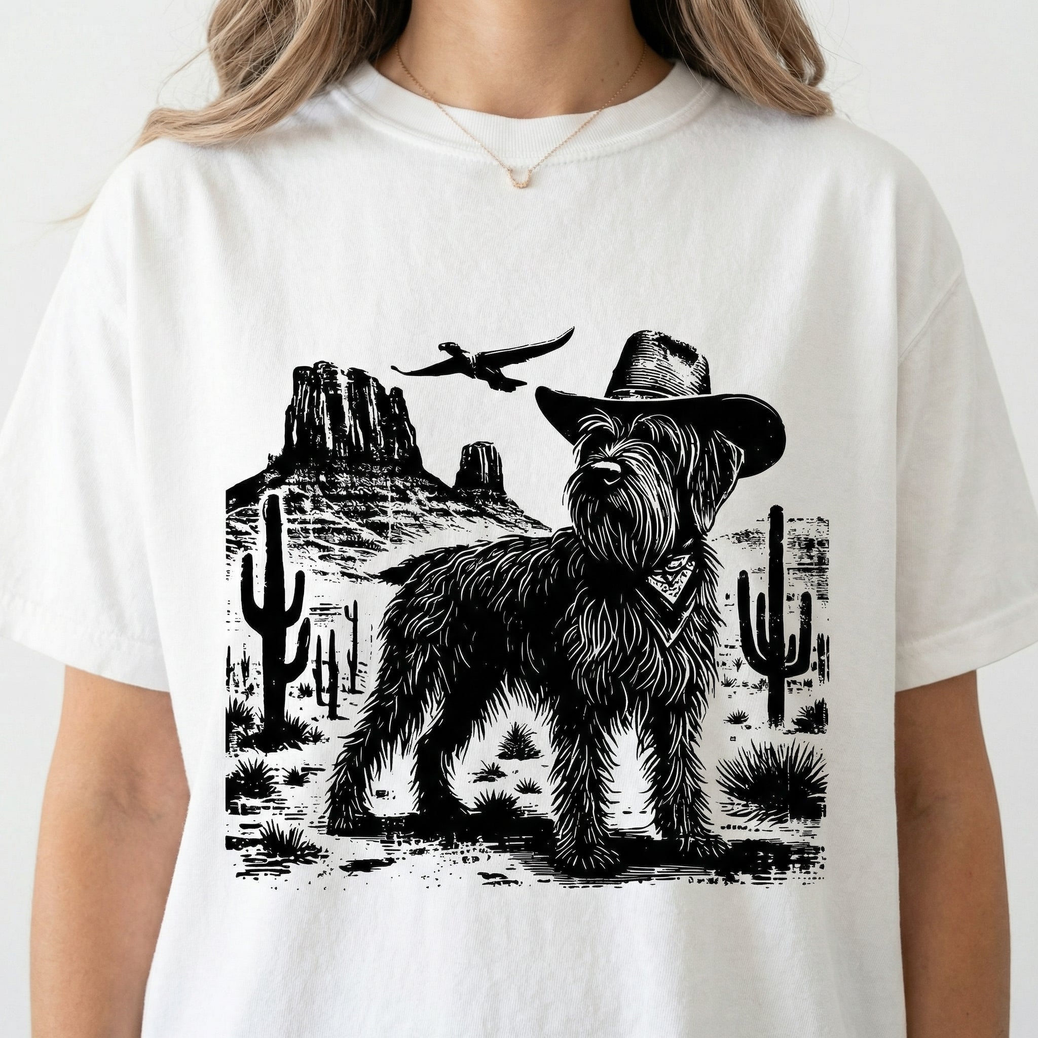 Vintage Wirehaired Pointing Griffon T-Shirt - Retro Cowboy WPG Graphic Tee - Funny Dog Gift