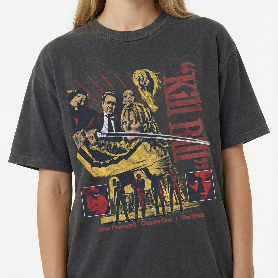 Vintage Samurai Revenge Graphic T-Shirt - Retro Action Film Style Tee