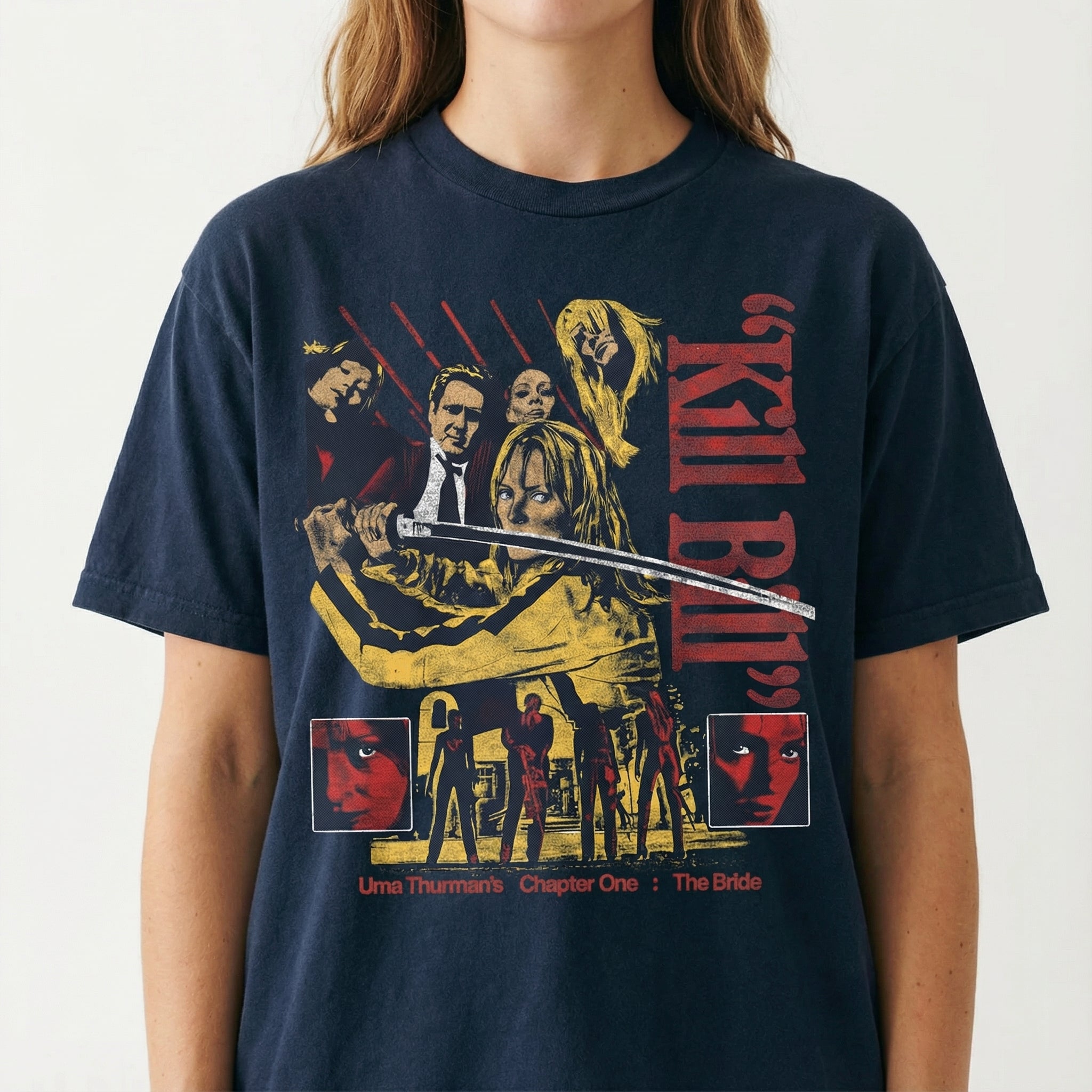 Vintage Samurai Revenge Graphic T-Shirt - Retro Action Film Style Tee