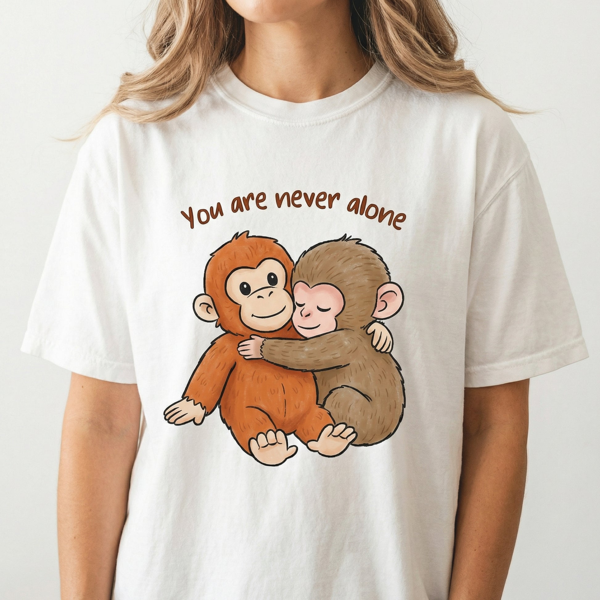 Viral Cute Baby Monkey Shirt – Plush Toy Graphic Tee – Unisex Animal Lover Gift