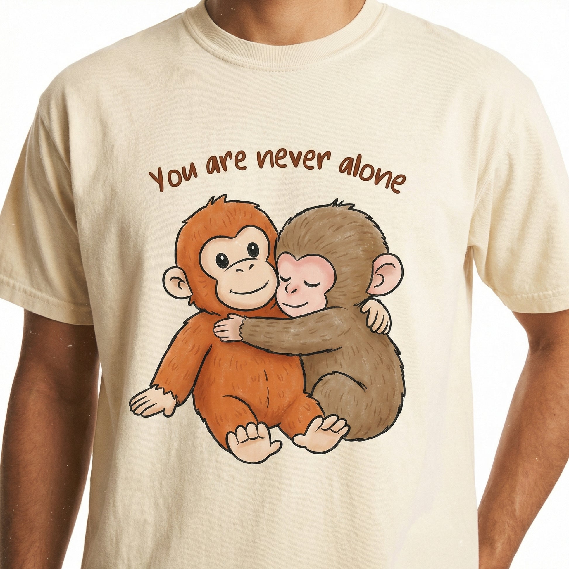 Viral Cute Baby Monkey Shirt – Plush Toy Graphic Tee – Unisex Animal Lover Gift