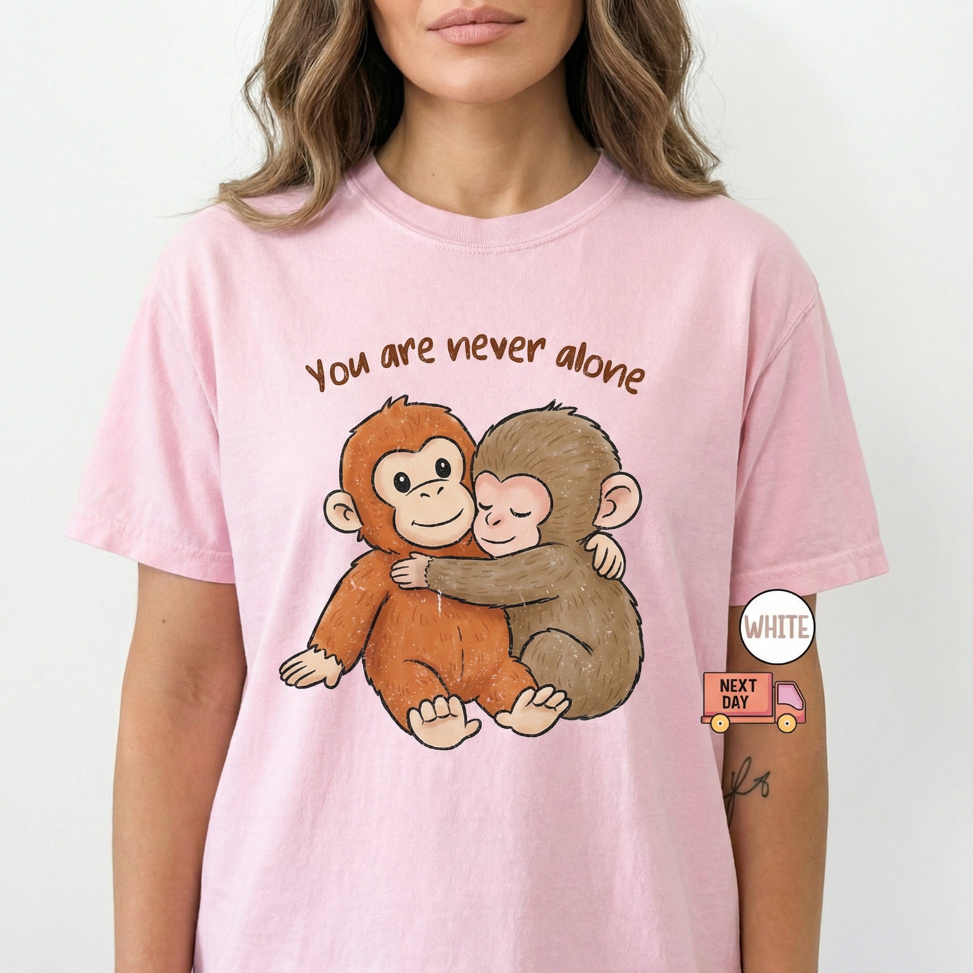 Viral Cute Baby Monkey Shirt – Plush Toy Graphic Tee – Unisex Animal Lover Gift