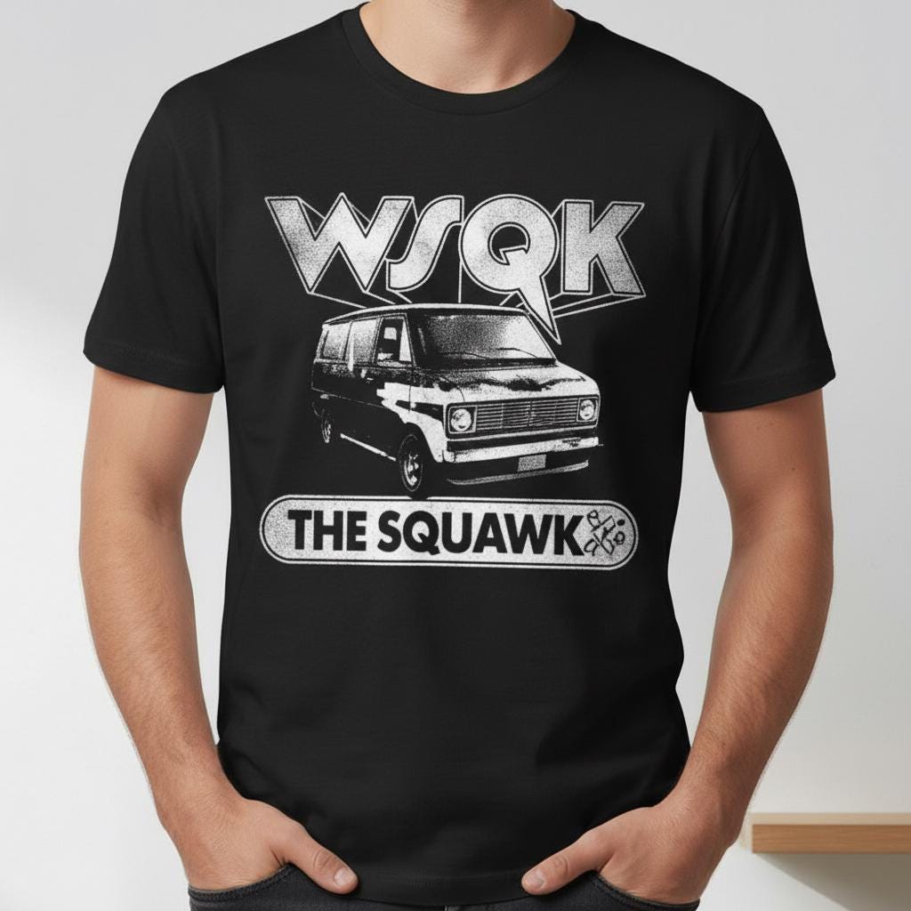 WSQK The Squawk Vintage Graphic Tee - Classic Sci-Fi Nostalgia Shirt