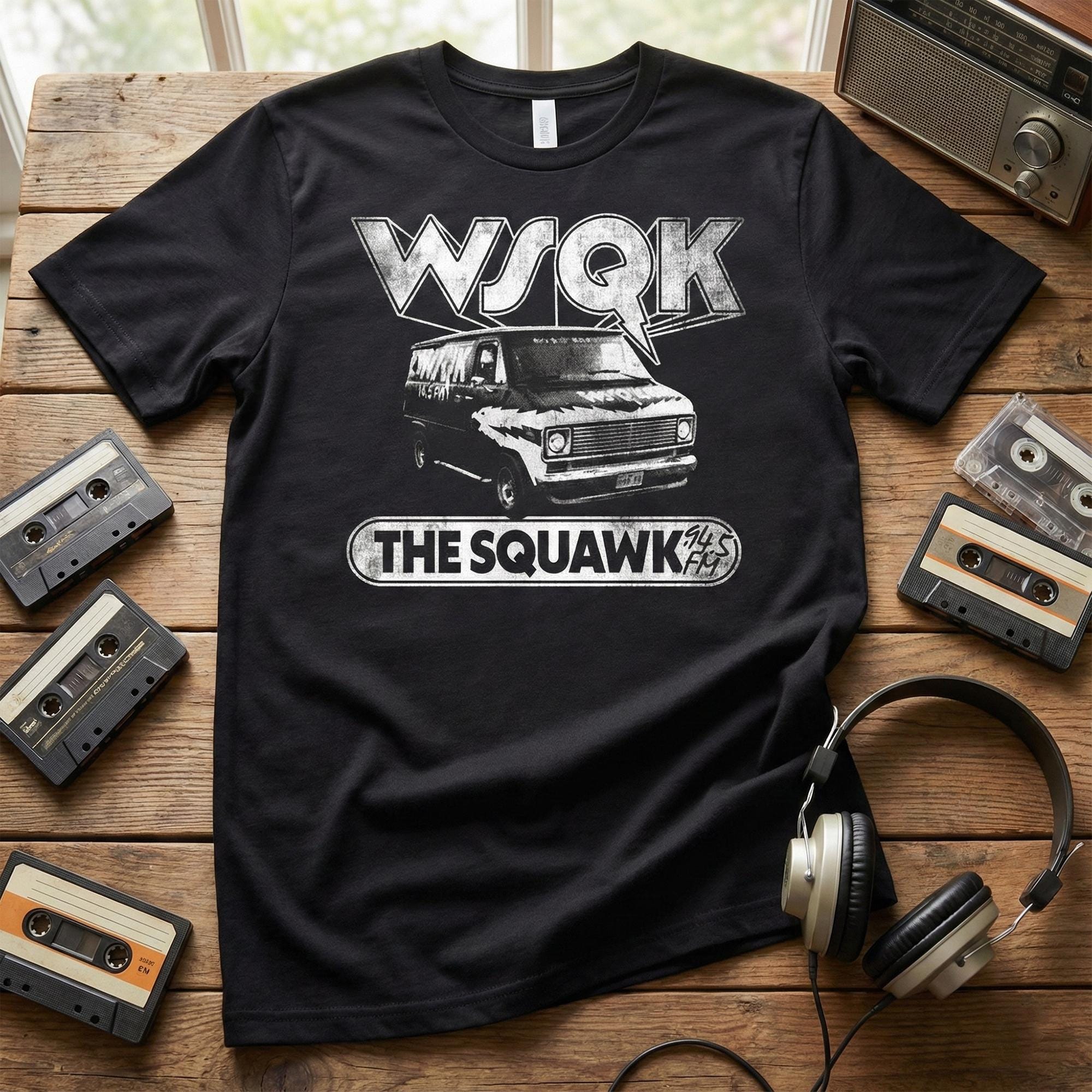 WSQK The Squawk Vintage Graphic Tee - Classic Sci-Fi Nostalgia Shirt