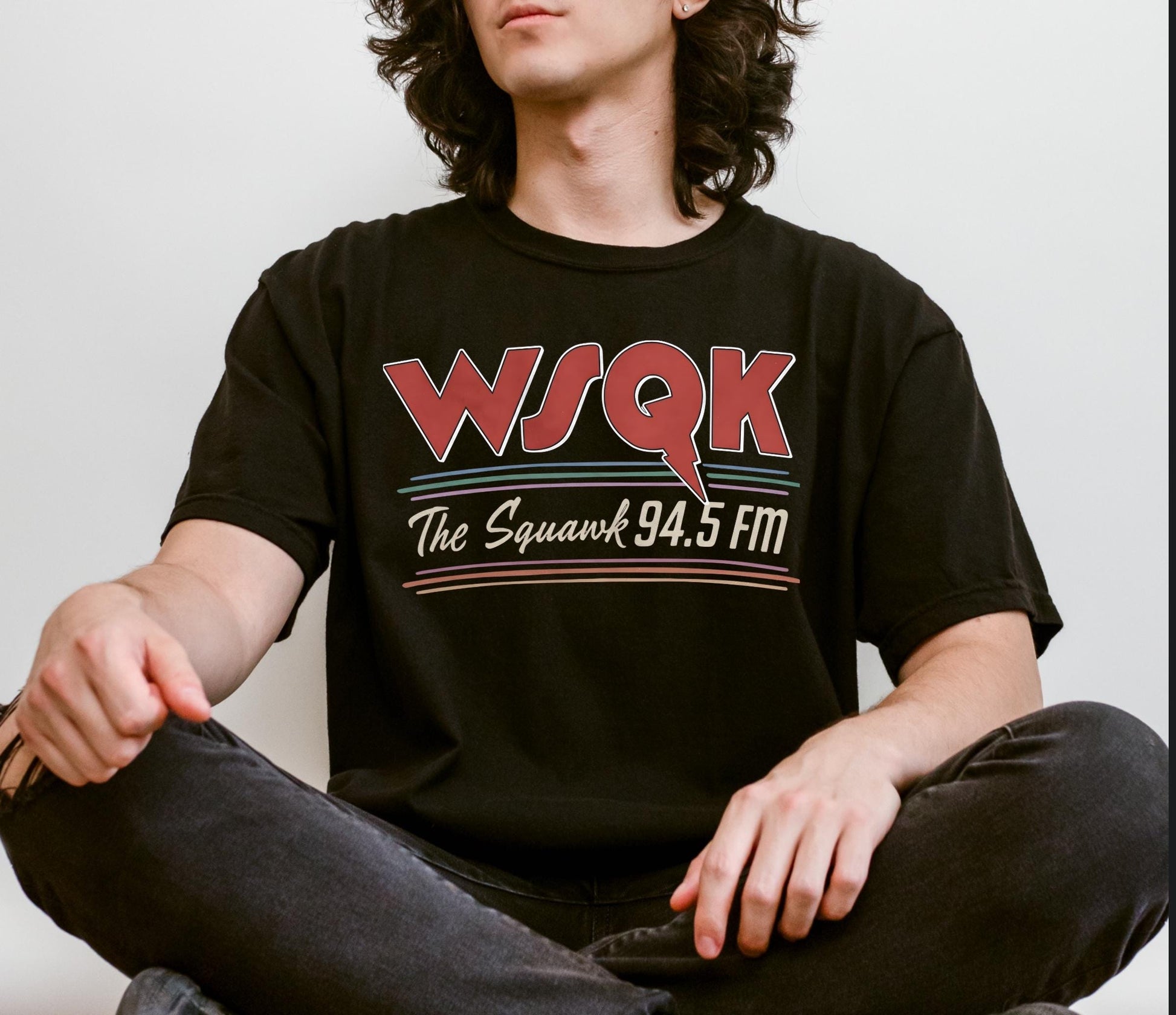 WSQK The Squawk Graphic Shirt – Retro 80s Sci-Fi Radio Style Tee