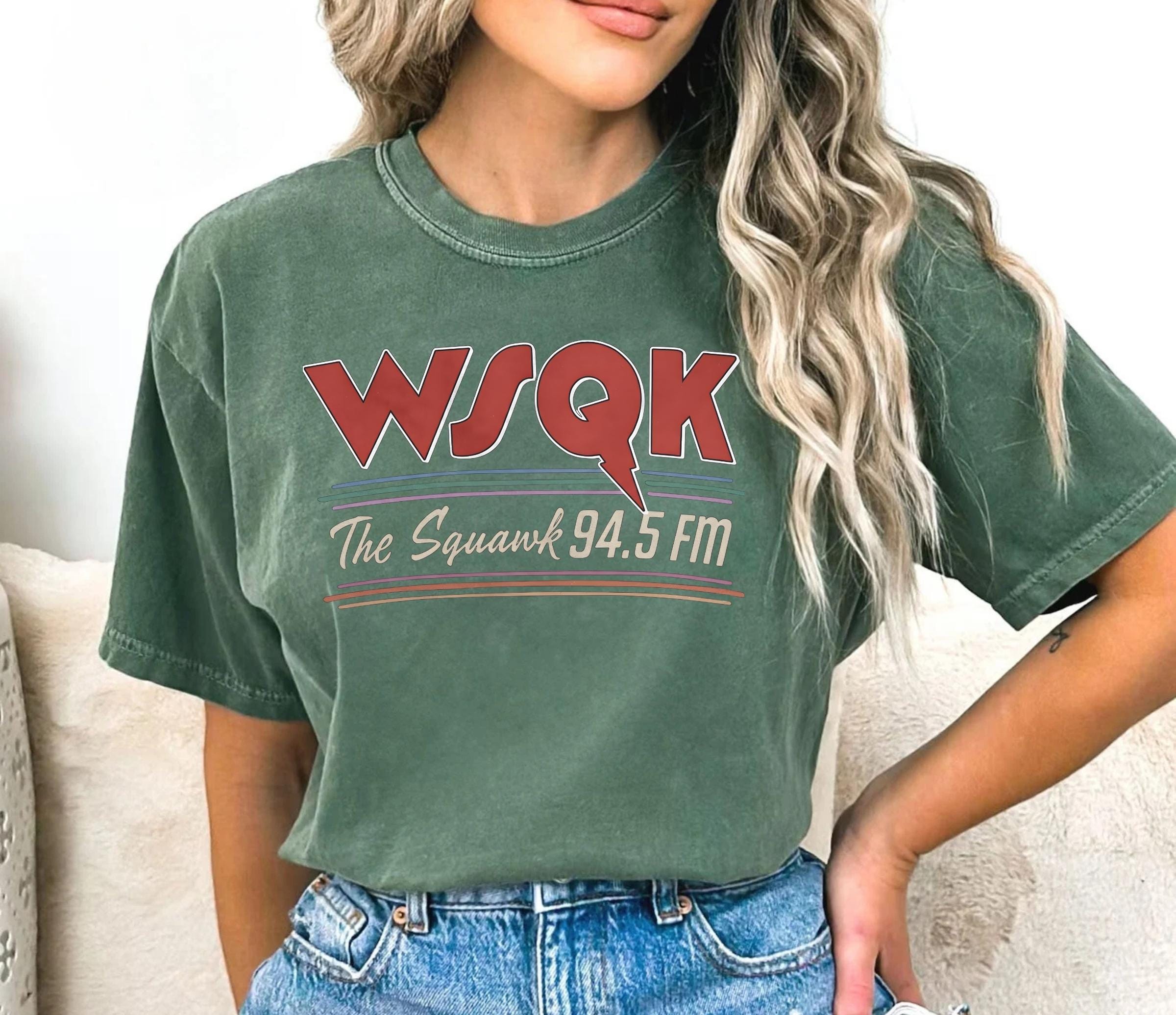 WSQK The Squawk Graphic Shirt – Retro 80s Sci-Fi Radio Style Tee