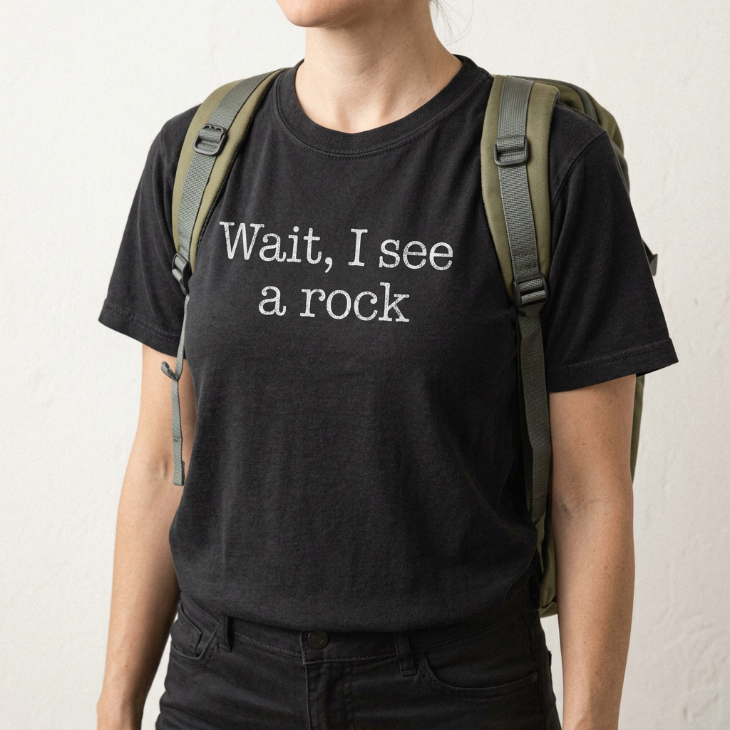 Wait I See A Rock T-Shirt – Funny Geologist Shirt, Geology Teacher Gift, Rockhound Rock Collector Science Tee