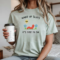 Wake Up It’s Time To Sin T-Shirt - Cute Cartoon Worm Funny Tee