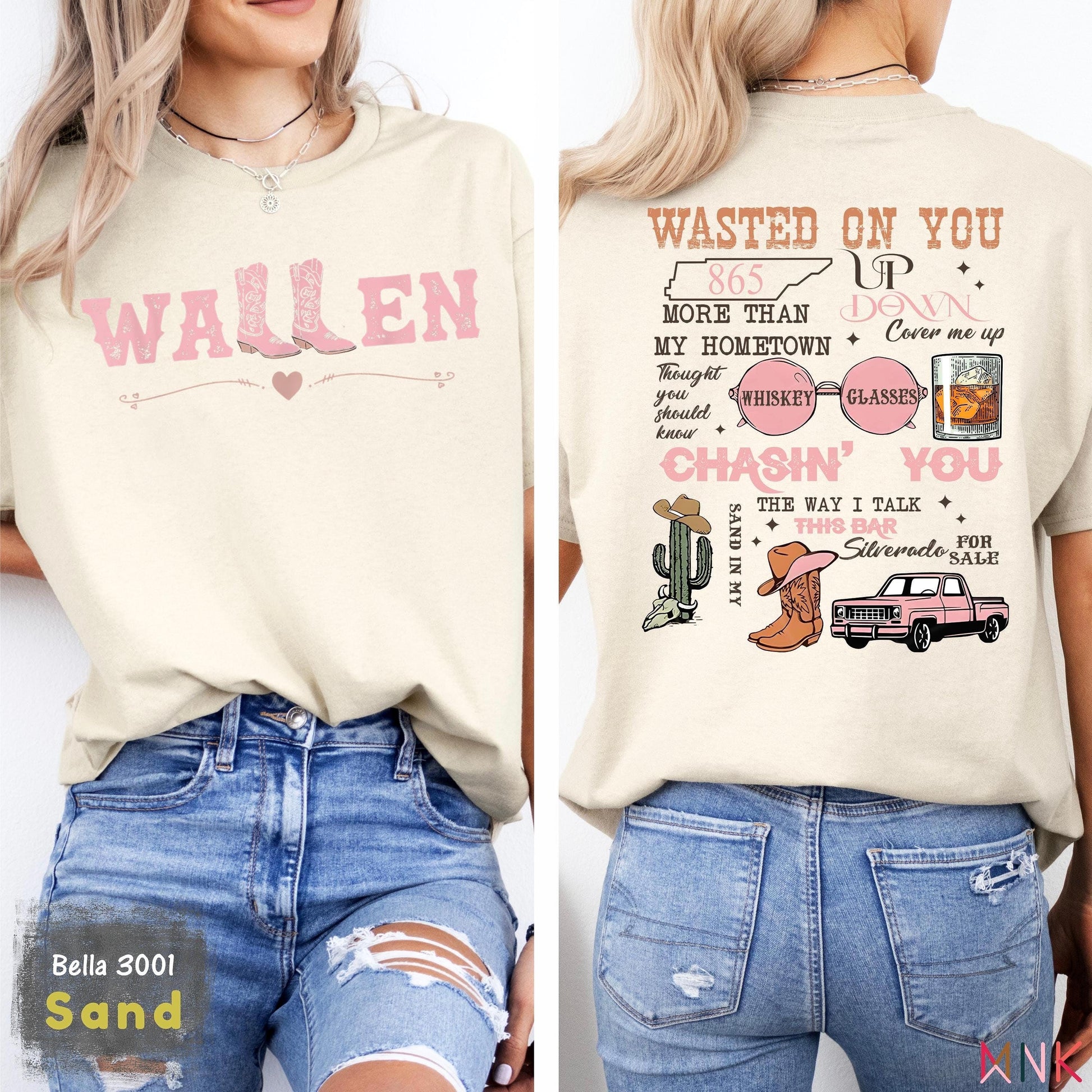 Wallen Country Concert T-Shirt – Pink Western Boot Graphic Tee
