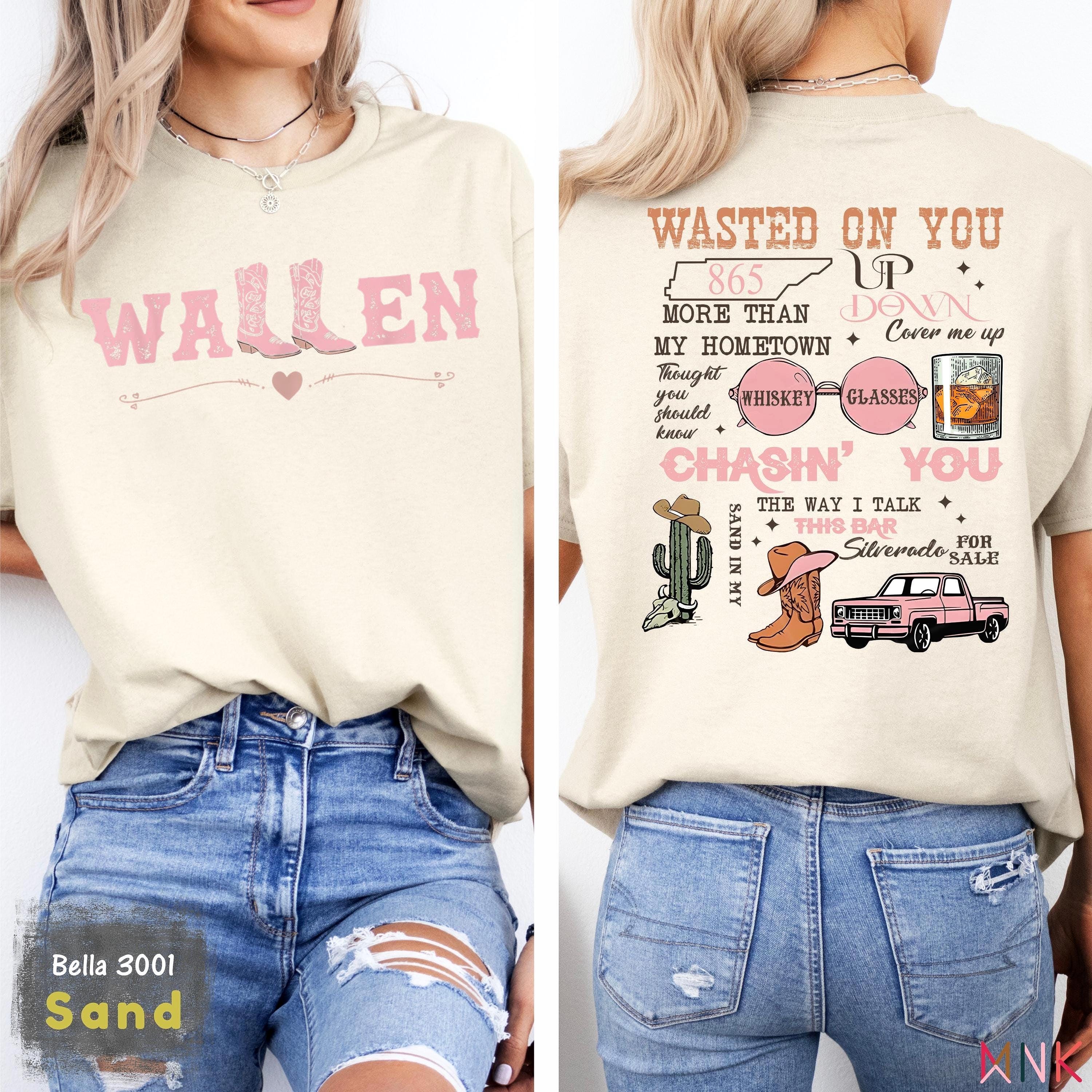 Wallen Country Concert T-Shirt – Pink Western Boot Graphic Tee