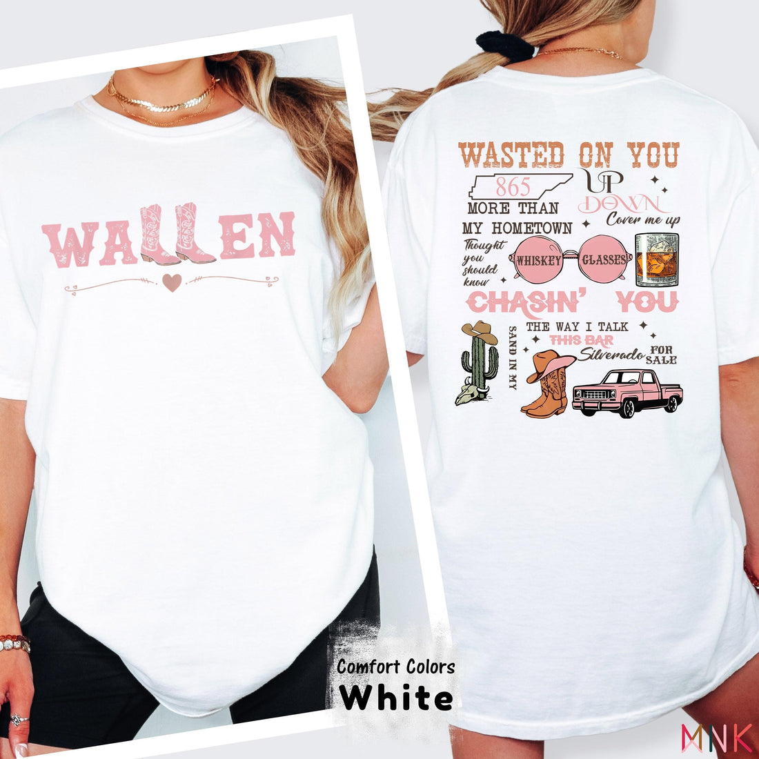 Wallen Country Concert T-Shirt – Pink Western Boot Graphic Tee