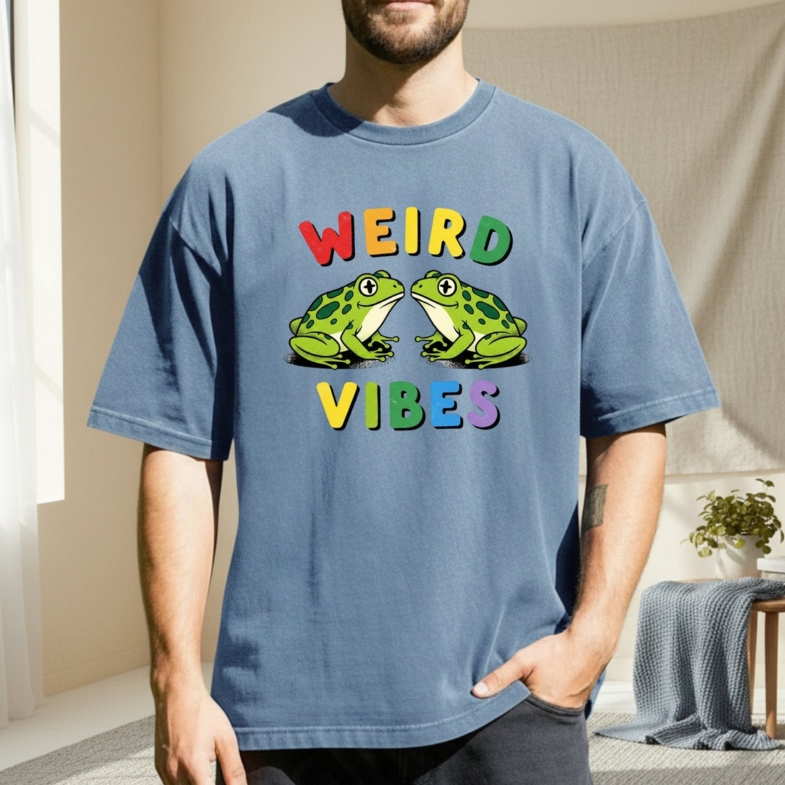 Weird Vibes Frog T-Shirt - Cute Retro Toad Graphic Tee