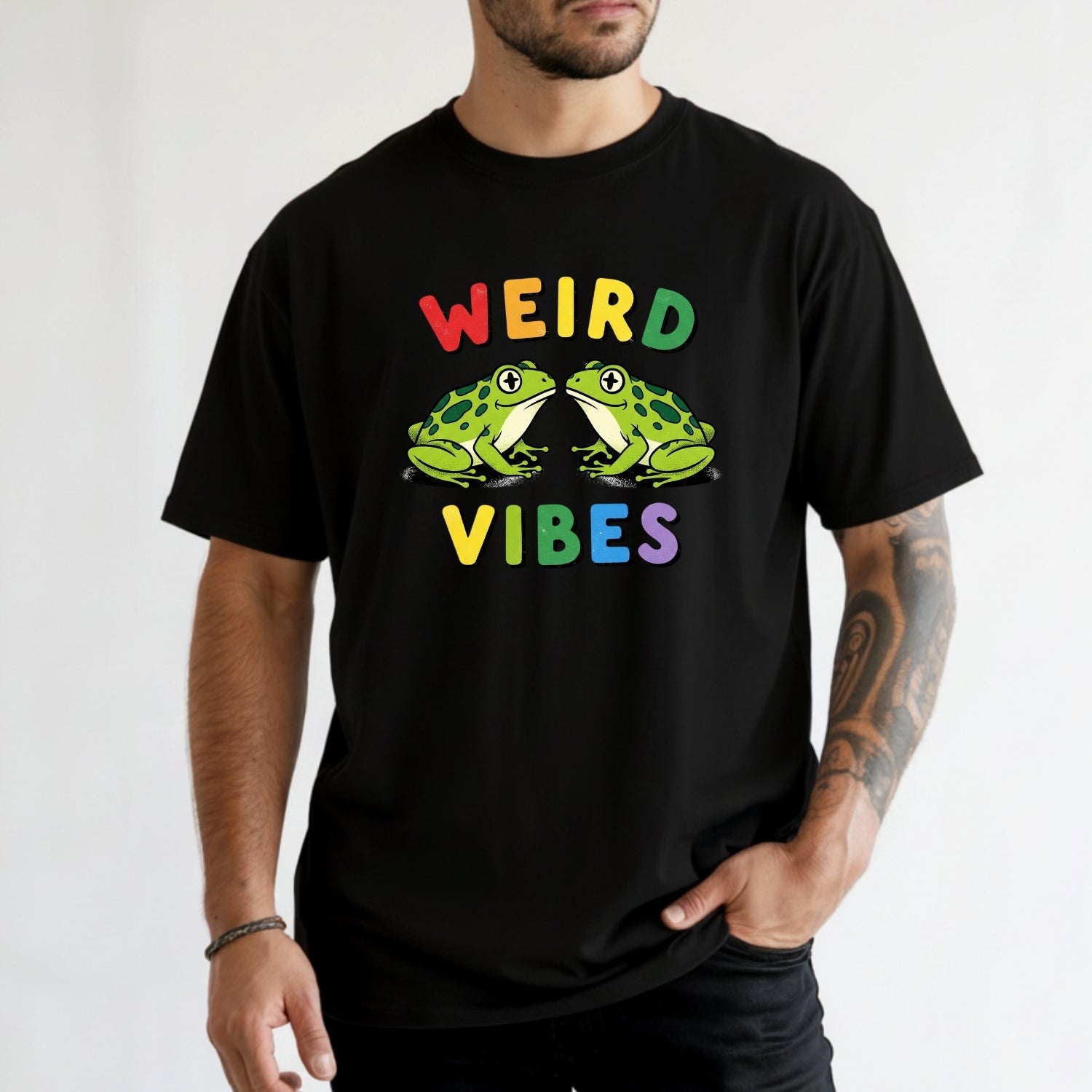 Weird Vibes Frog T-Shirt - Cute Retro Toad Graphic Tee