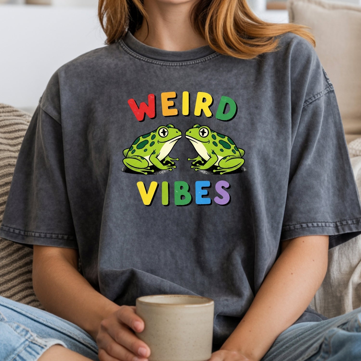 Weird Vibes Frog T-Shirt - Cute Retro Toad Graphic Tee
