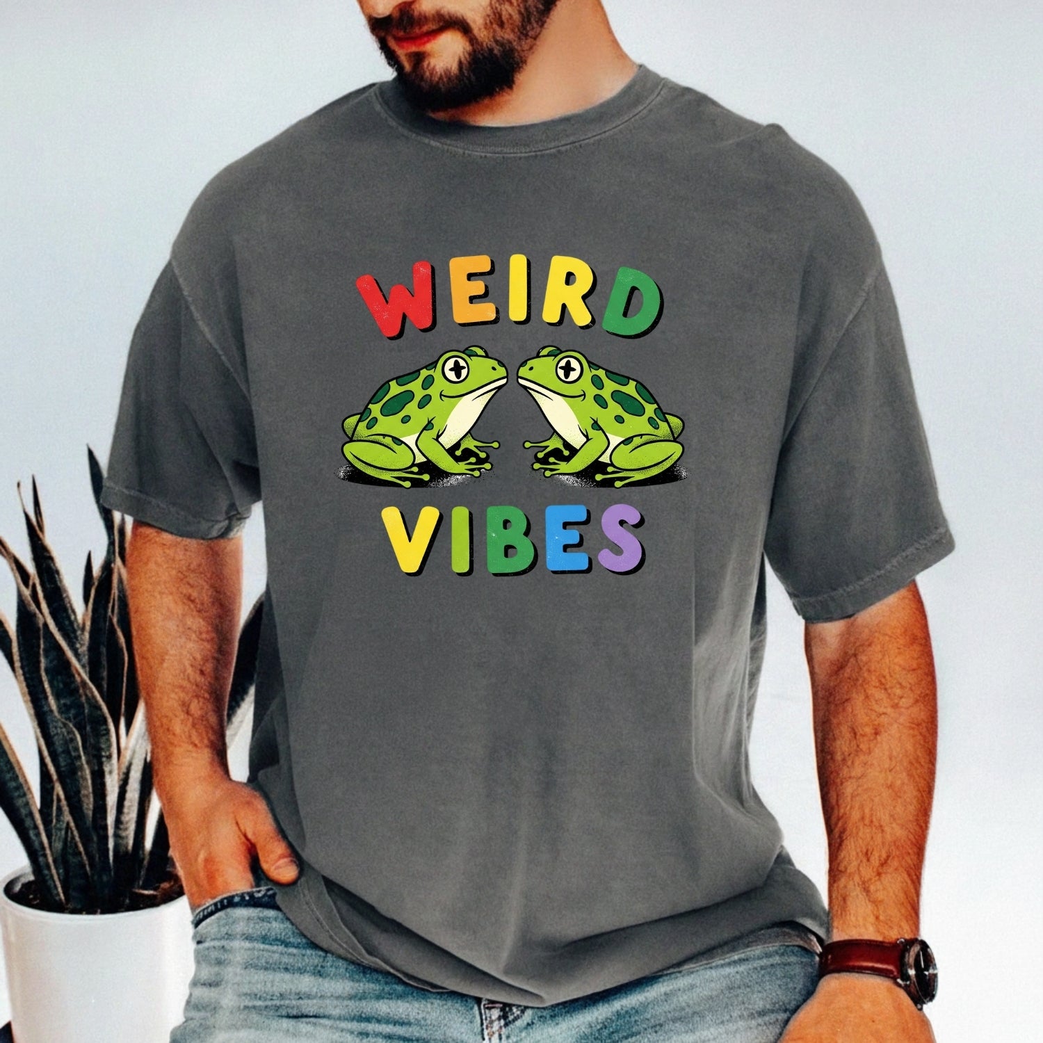 Weird Vibes Frog T-Shirt - Cute Retro Toad Graphic Tee