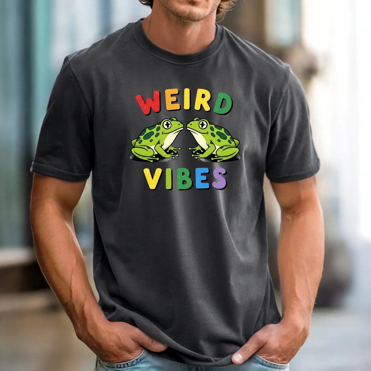 Weird Vibes Frog T-Shirt - Cute Retro Toad Graphic Tee