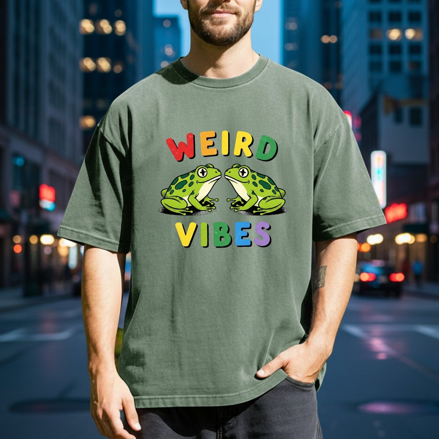 Weird Vibes Frog T-Shirt - Cute Retro Toad Graphic Tee