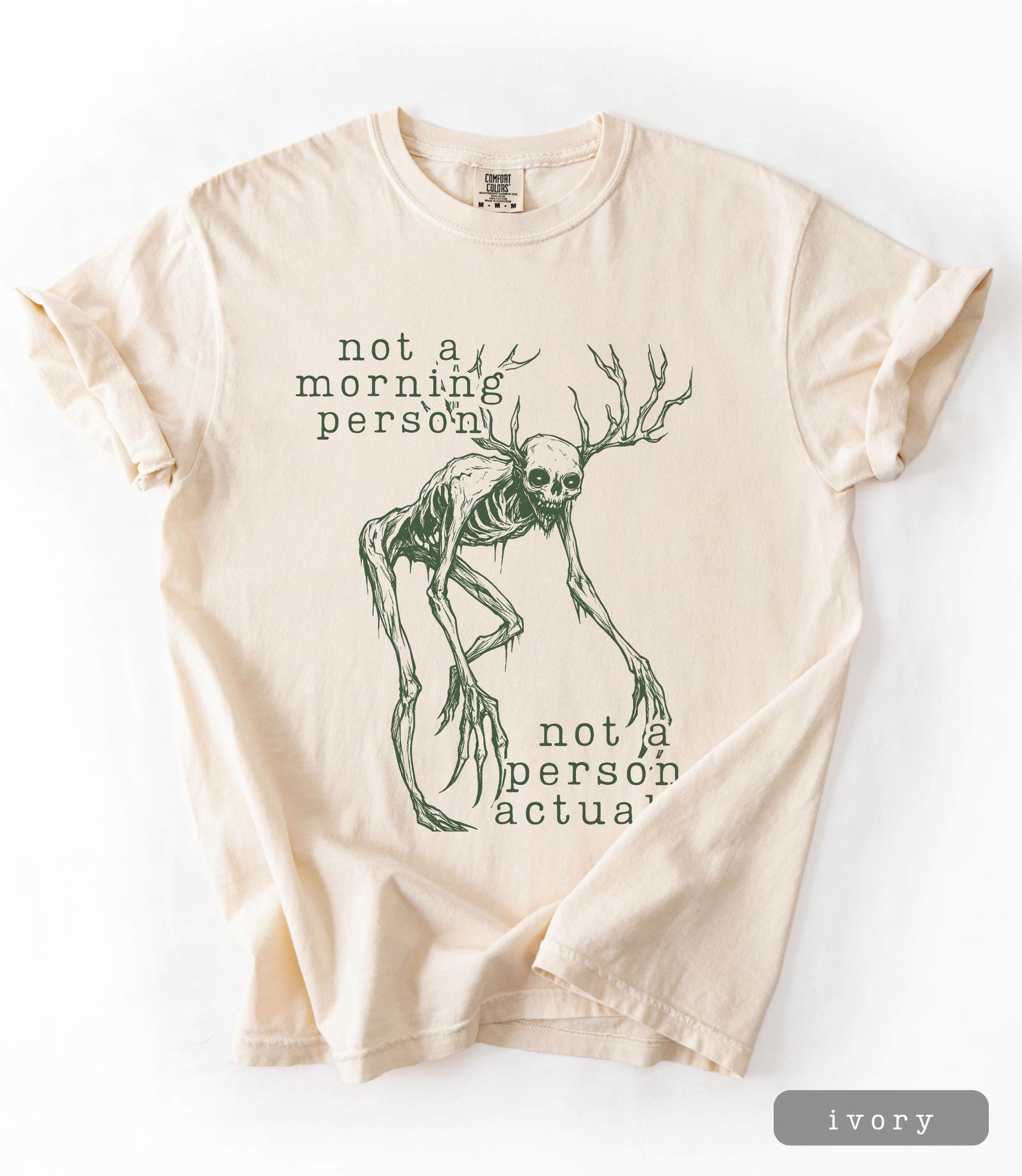 Wendigo Morning Person Graphic T-Shirt - Vintage Sarcastic Cryptid Tee