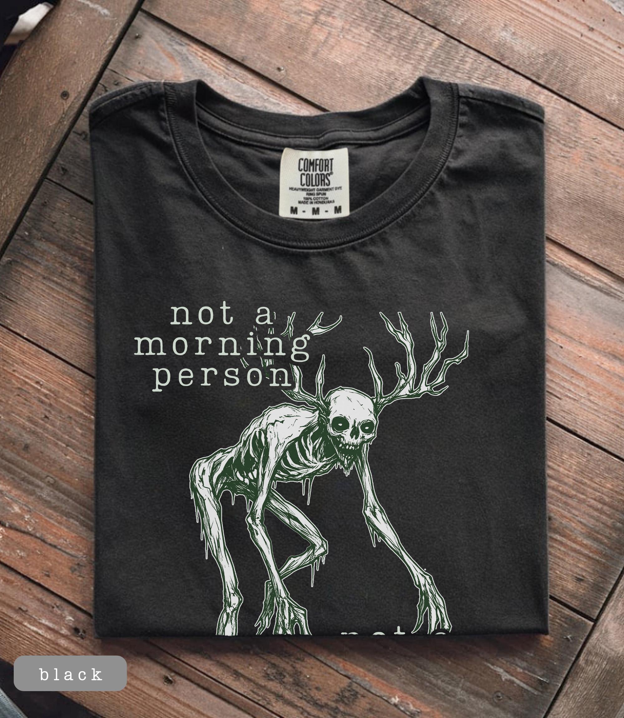 Wendigo Morning Person Graphic T-Shirt - Vintage Sarcastic Cryptid Tee
