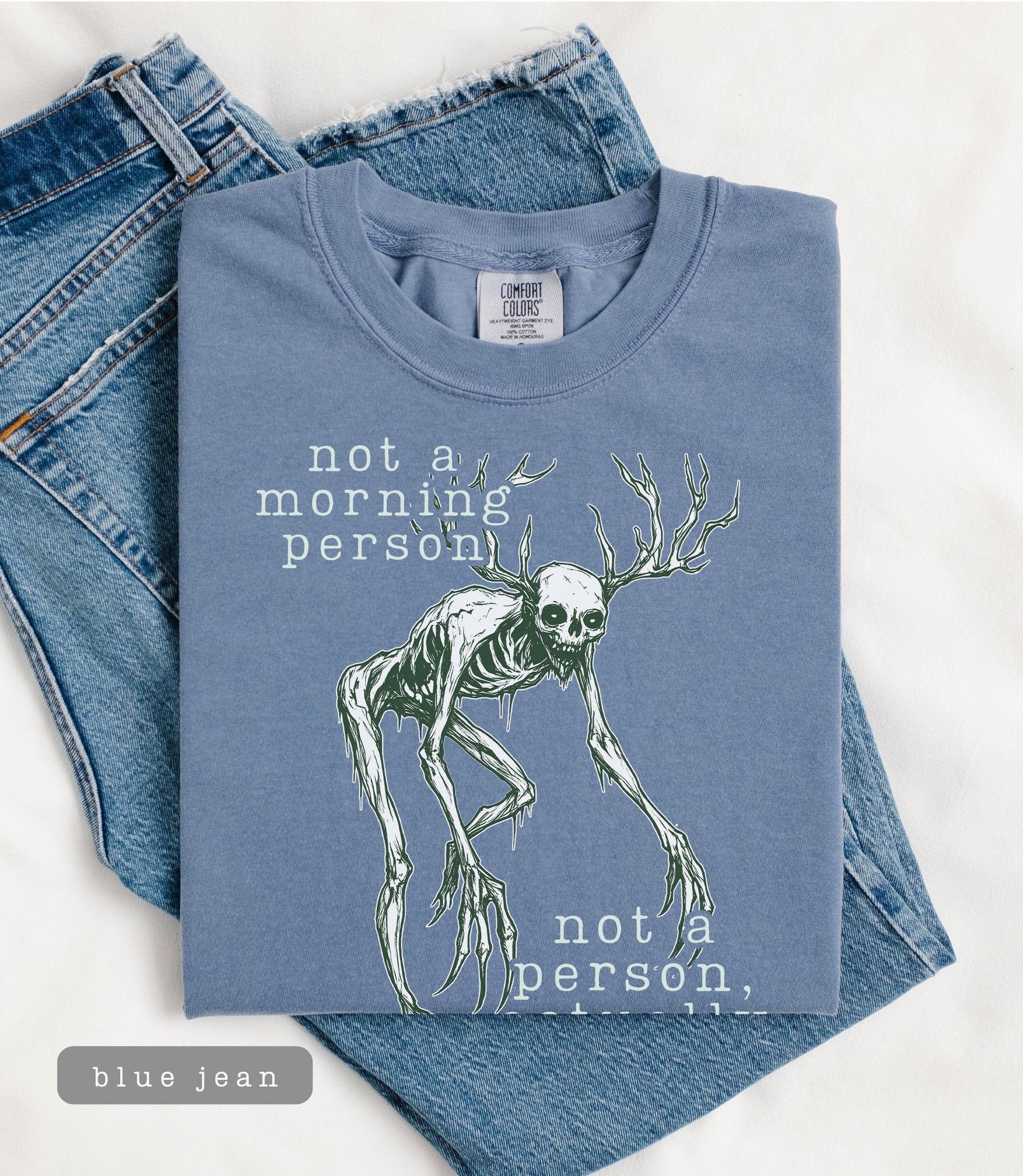 Wendigo Morning Person Graphic T-Shirt - Vintage Sarcastic Cryptid Tee