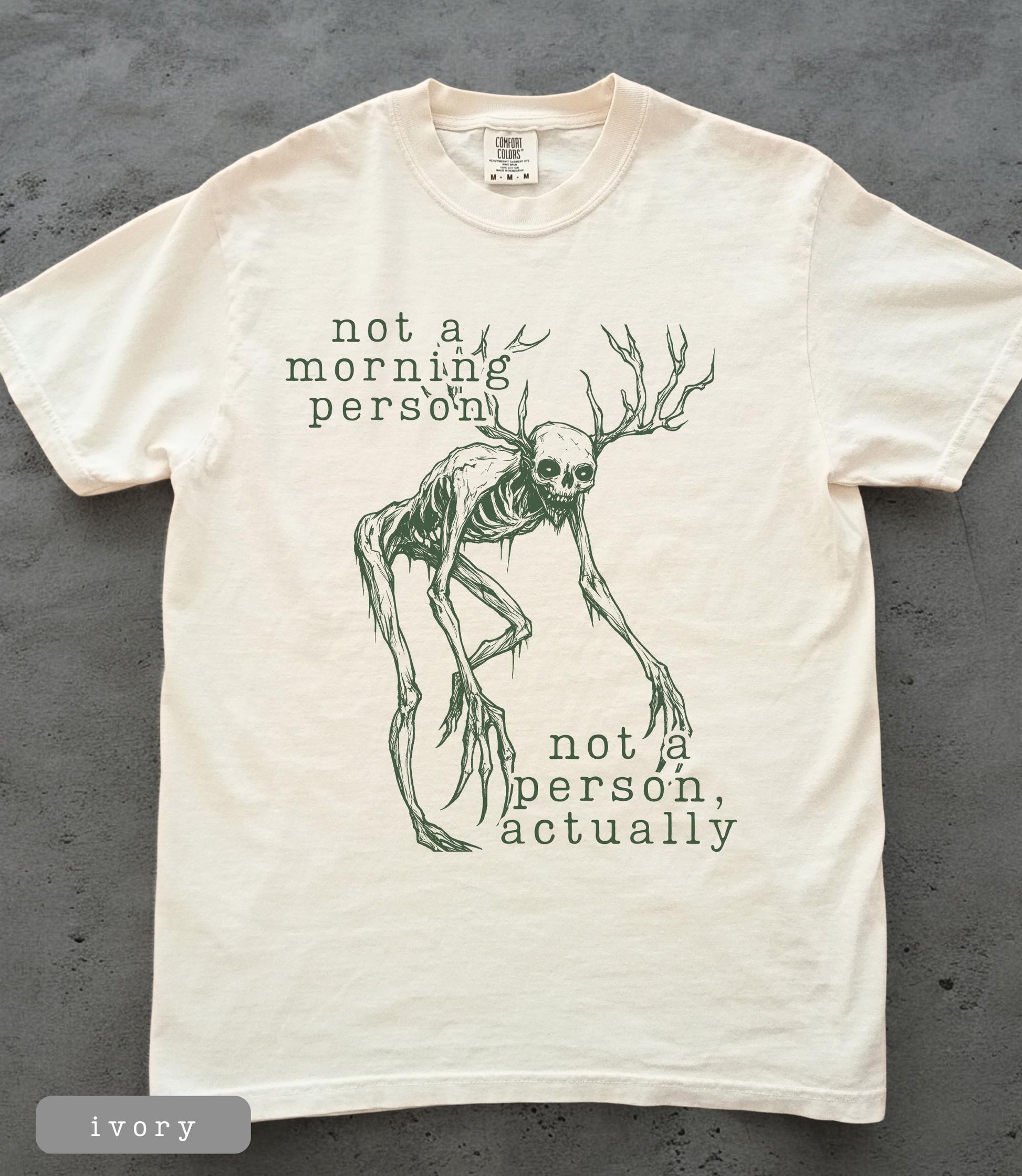 Wendigo Morning Person Graphic T-Shirt - Vintage Sarcastic Cryptid Tee