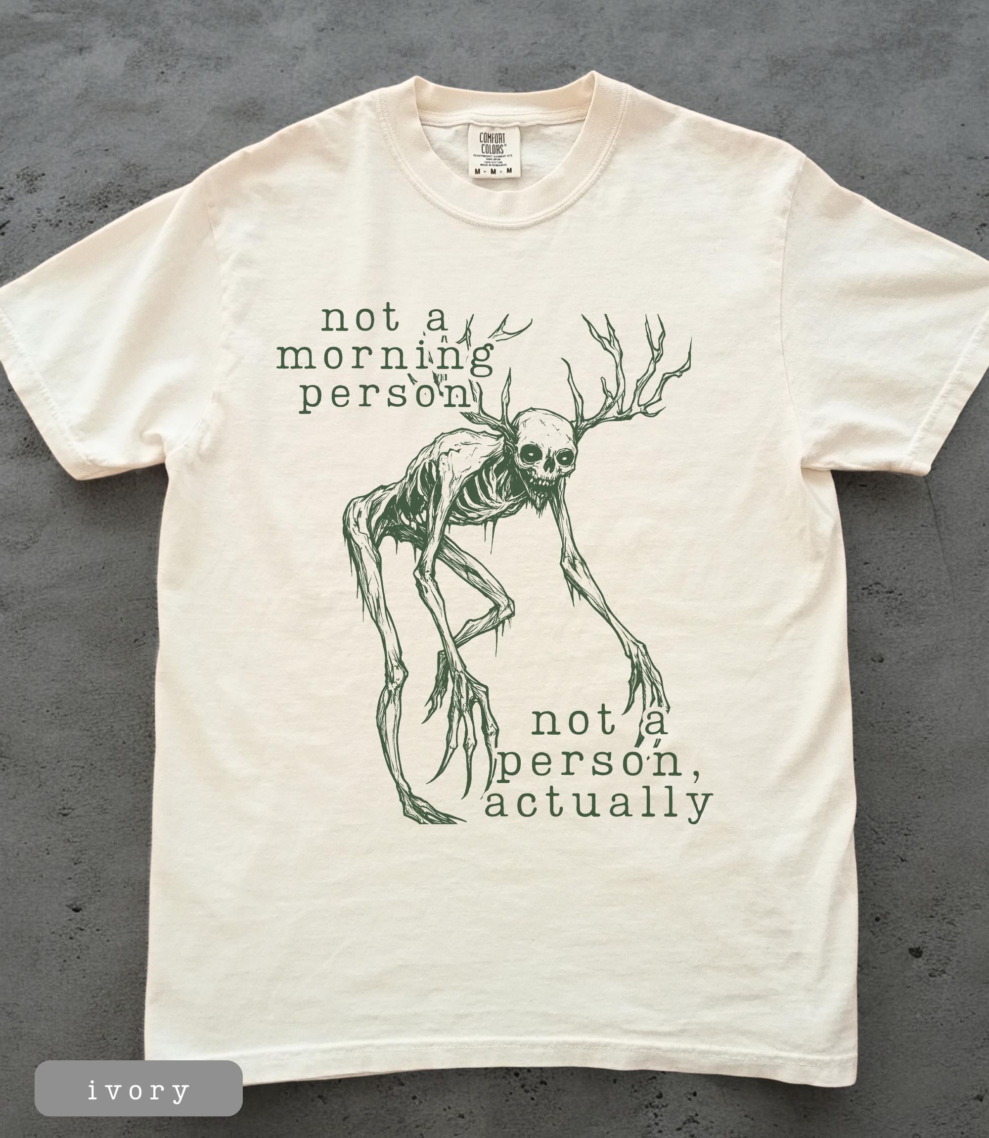 Wendigo Morning Person Graphic T-Shirt - Vintage Sarcastic Cryptid Tee